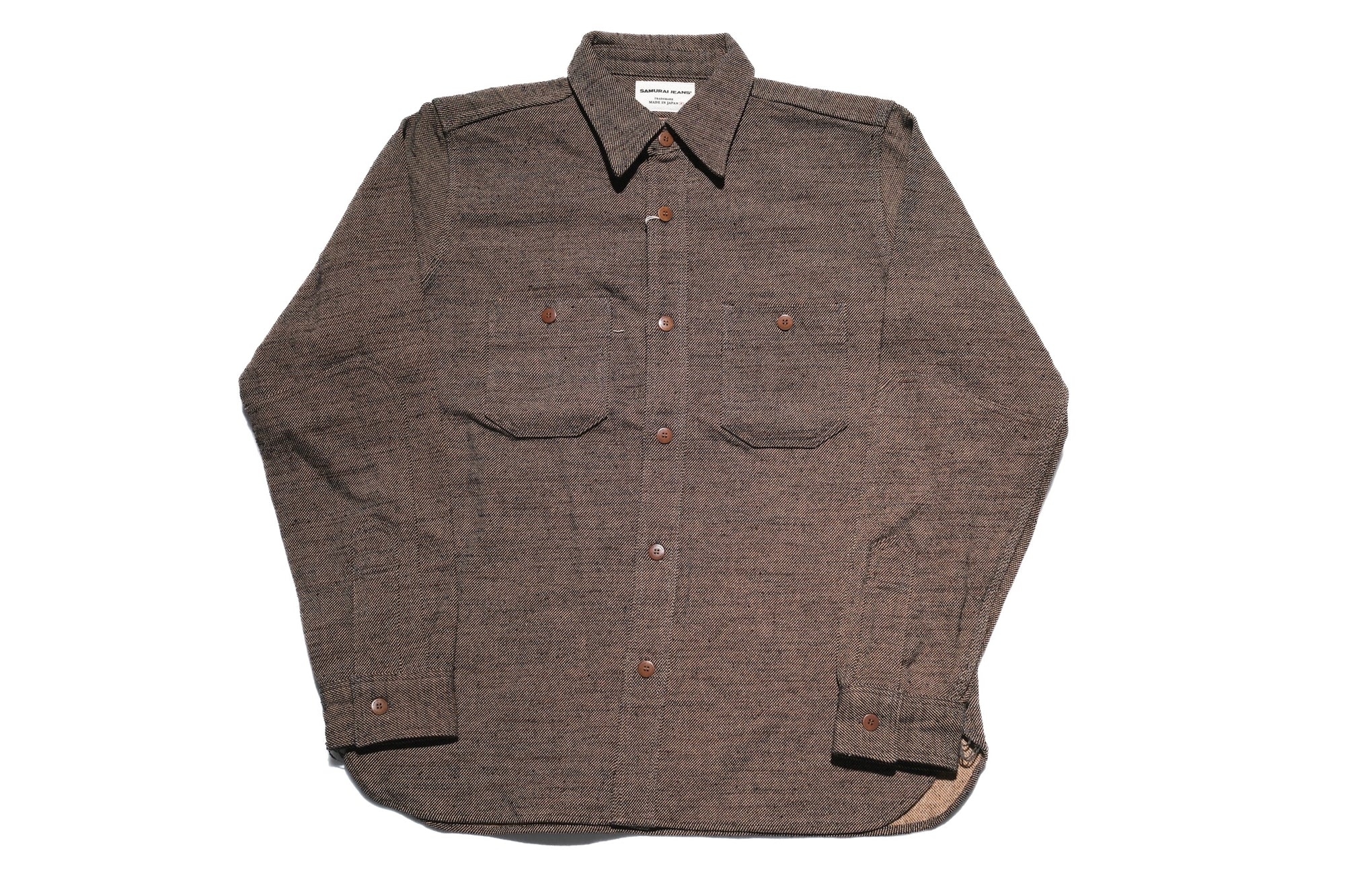 Samurai Heavyweight “Oversea Edition” Elemental Flannel Workshirt (Sumi Black)