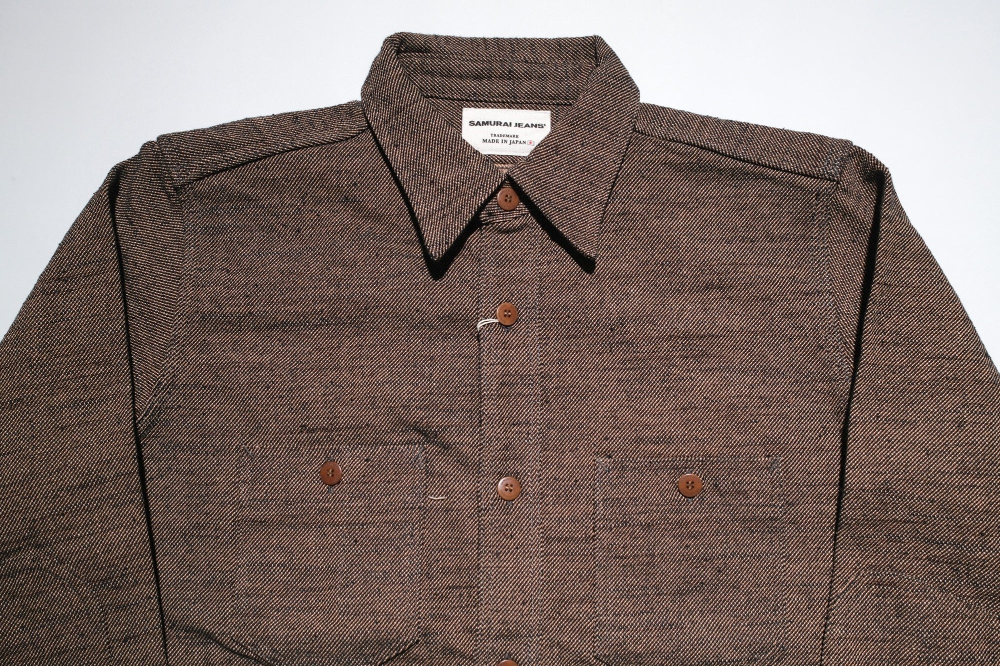 Samurai Heavyweight “Oversea Edition” Elemental Flannel Workshirt (Sumi Black)