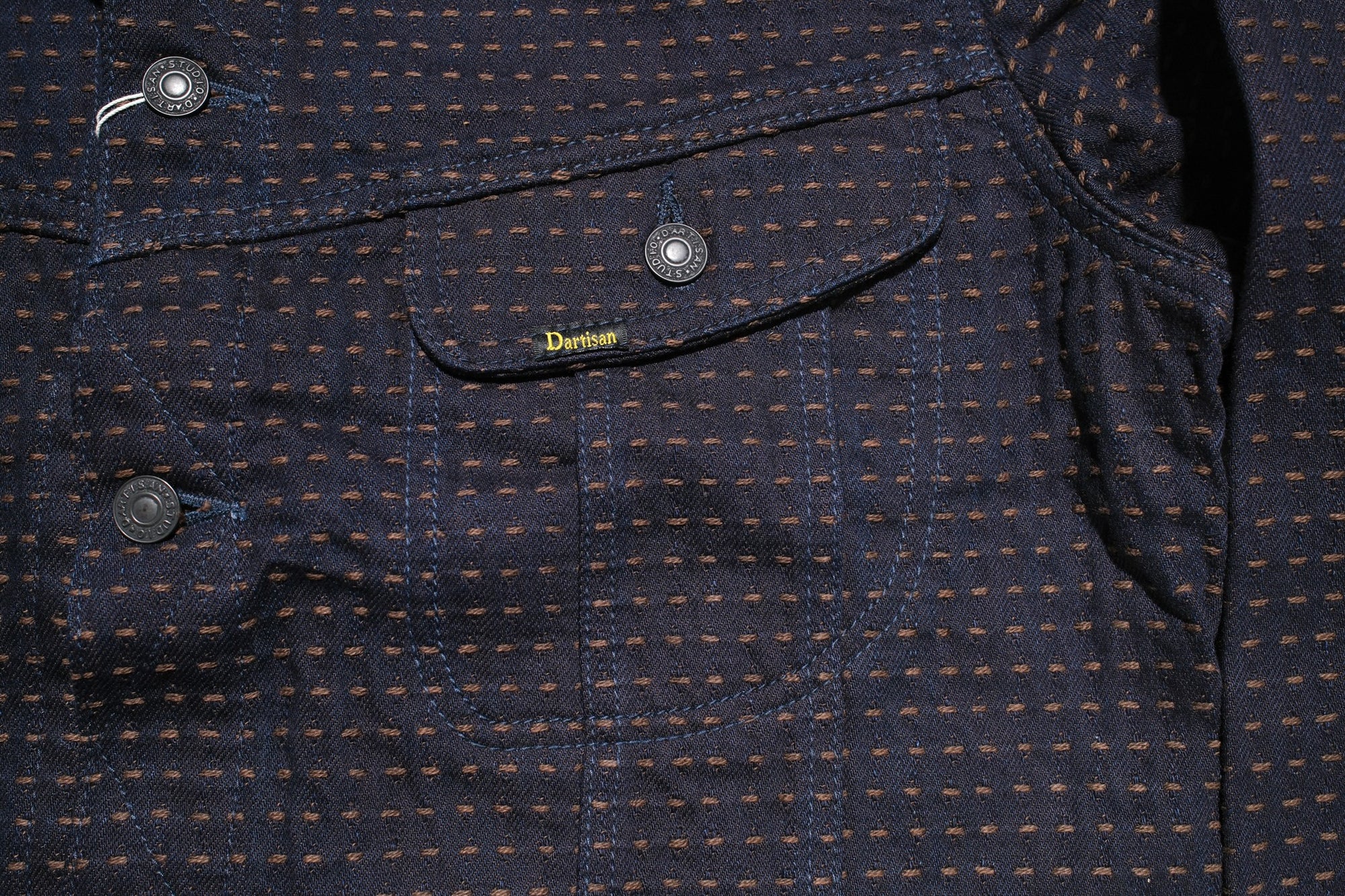 Studio D'Artisan 15oz “Denim Sashiko” Ranch Jacket (Indigo X Kakishibu)