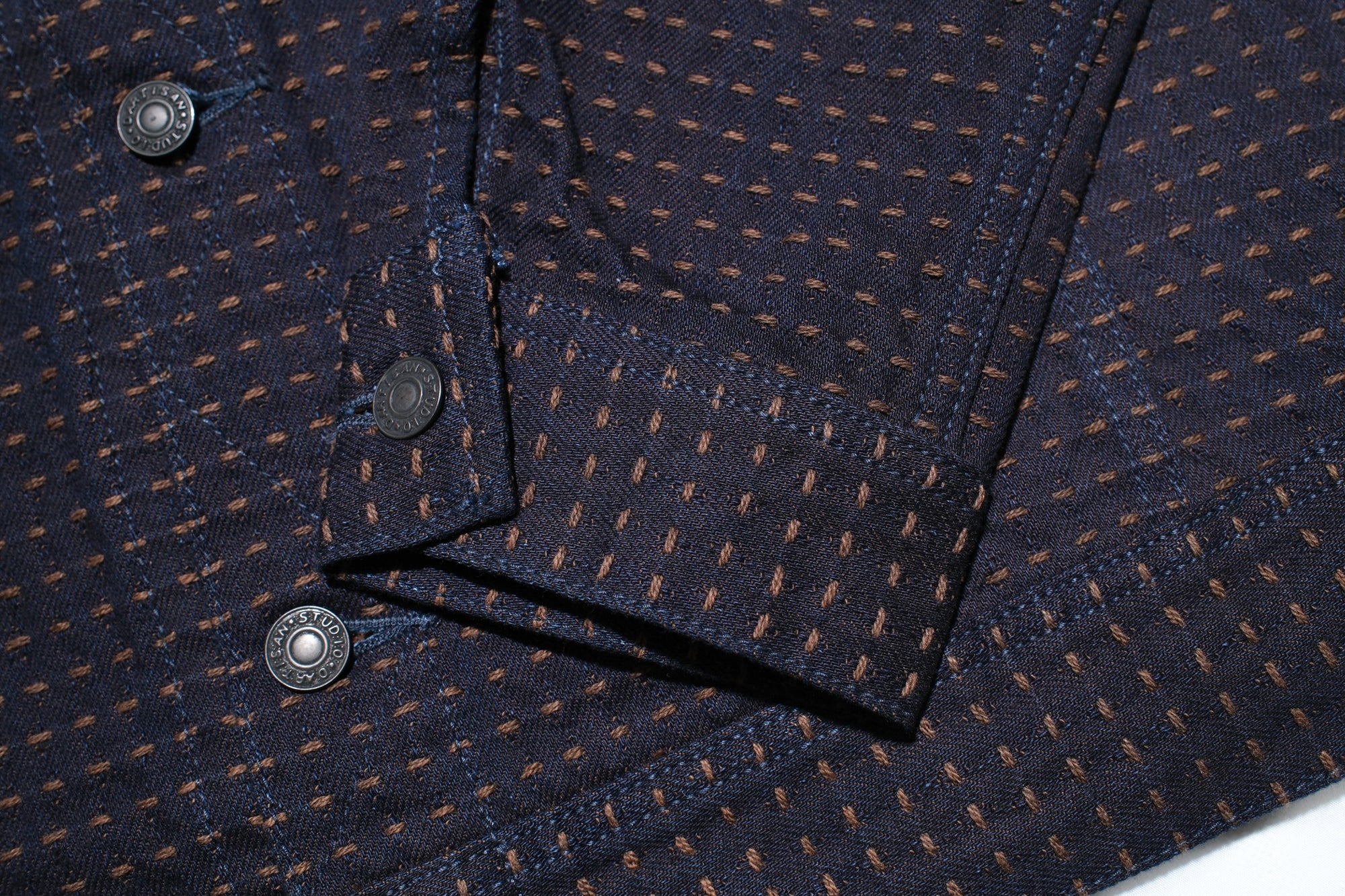 Studio D'Artisan 15oz “Denim Sashiko” Ranch Jacket (Indigo X Kakishibu)