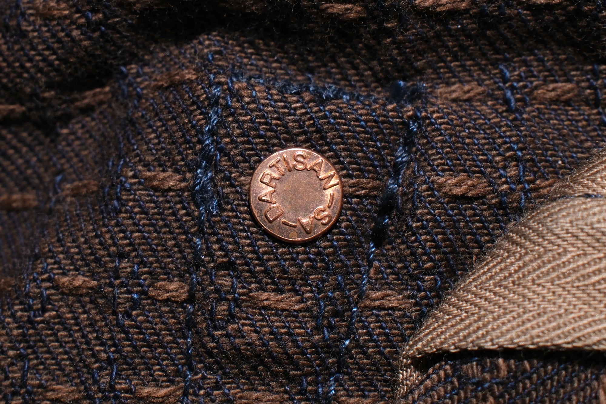 Studio D'Artisan 15oz “Denim Sashiko” Trousers (Indigo X Kakishibu)