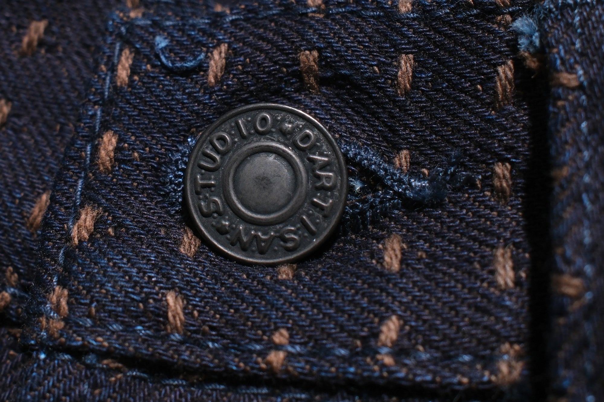 Studio D'Artisan 15oz “Denim Sashiko” Trousers (Indigo X Kakishibu)