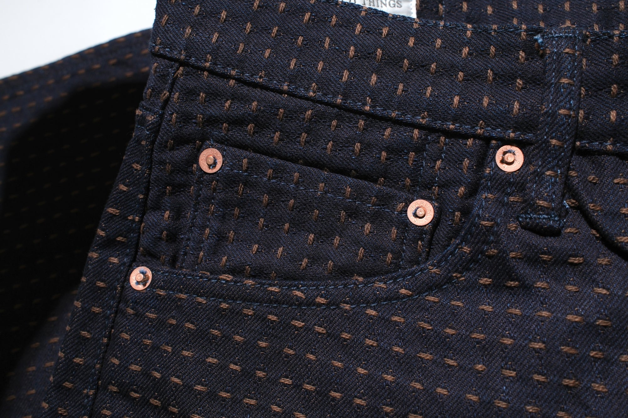 Studio D'Artisan 15oz “Denim Sashiko” Trousers (Indigo X Kakishibu)