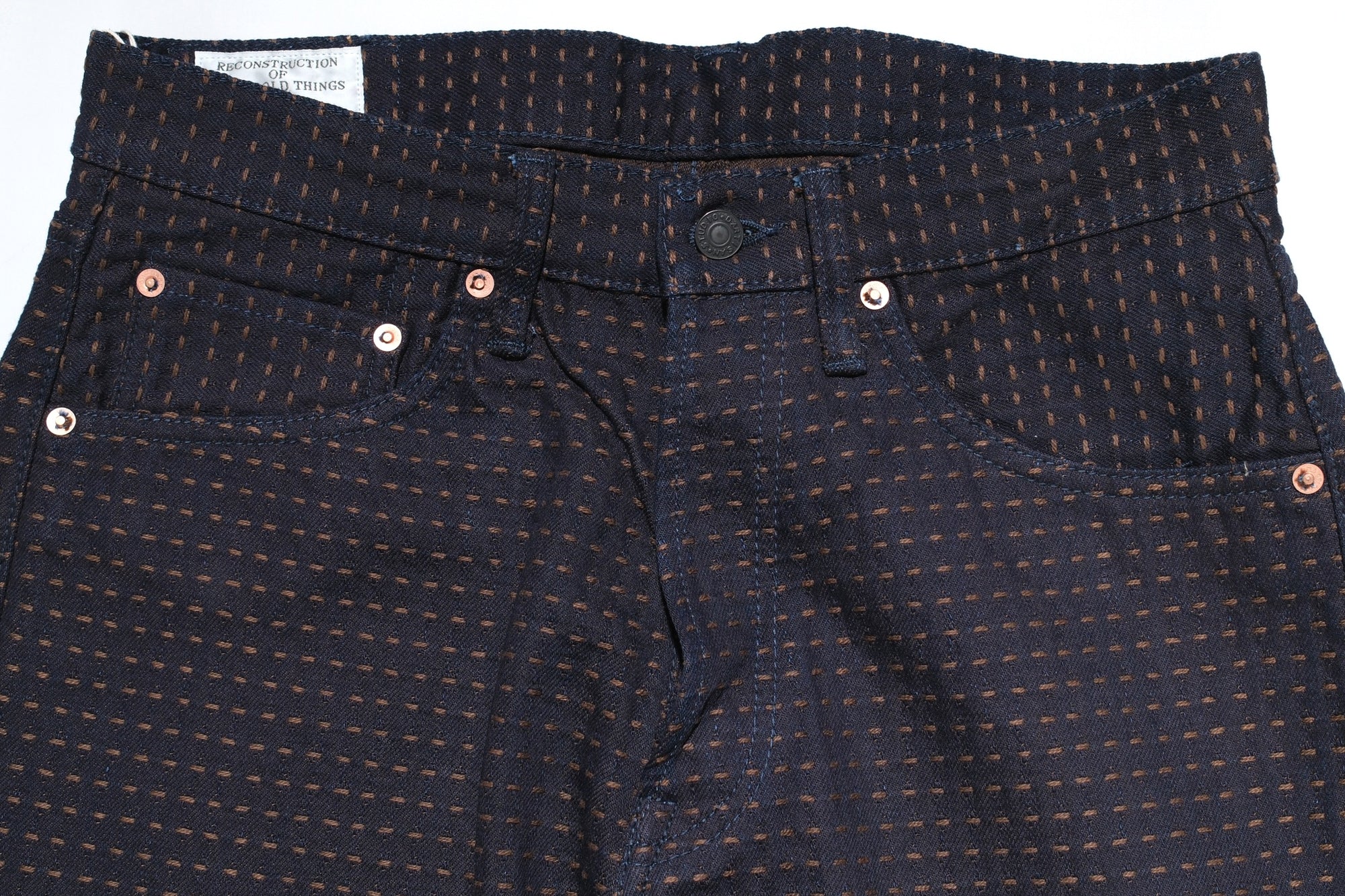 Studio D'Artisan 15oz “Denim Sashiko” Trousers (Indigo X Kakishibu)