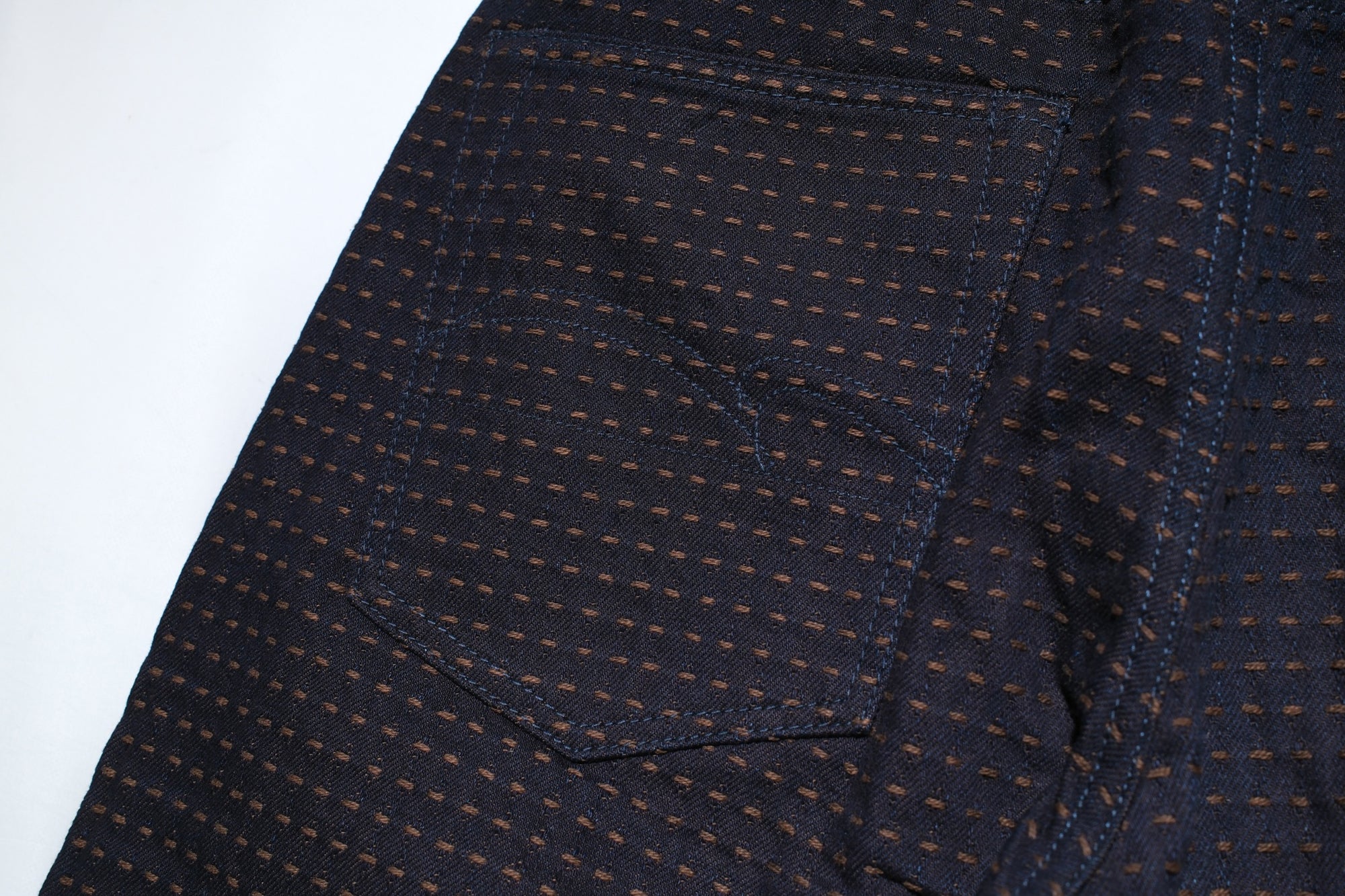 Studio D'Artisan 15oz “Denim Sashiko” Trousers (Indigo X Kakishibu)