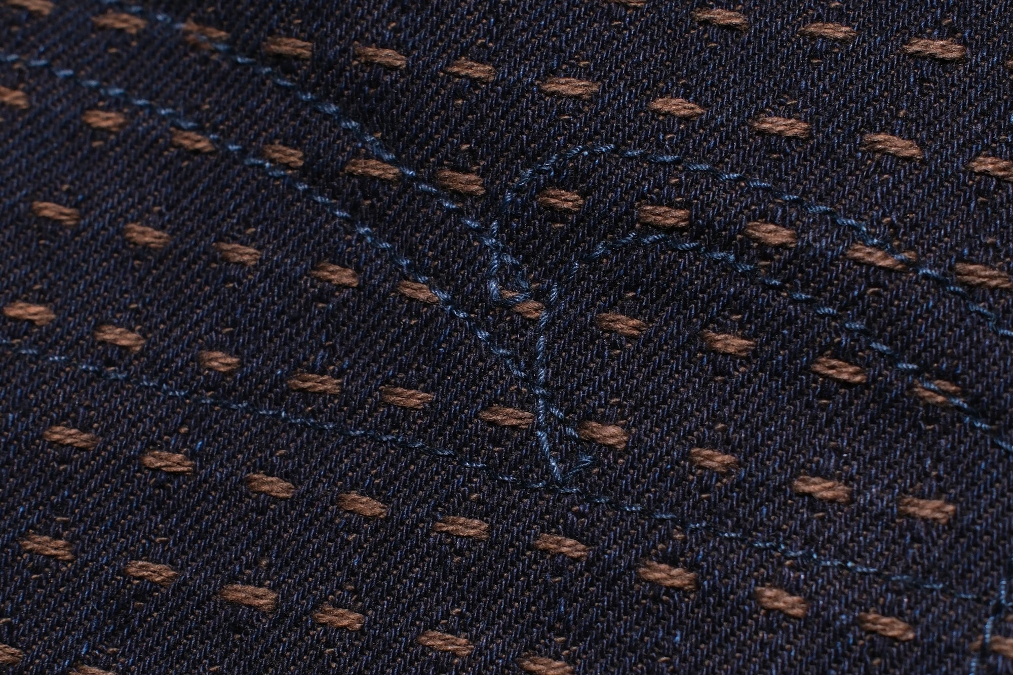 Studio D'Artisan 15oz “Denim Sashiko” Trousers (Indigo X Kakishibu)