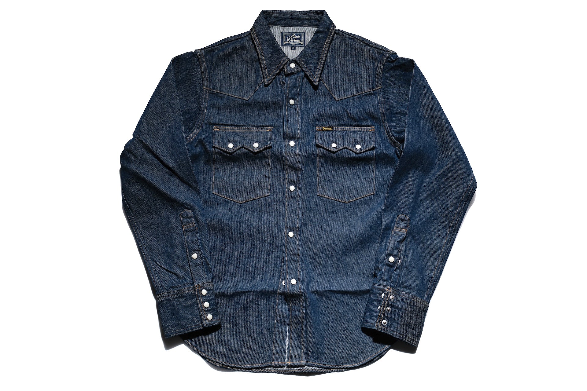 Studio D'Artisan 12.8oz "Sawtooth" Natural Indigo Denim Western Shirt