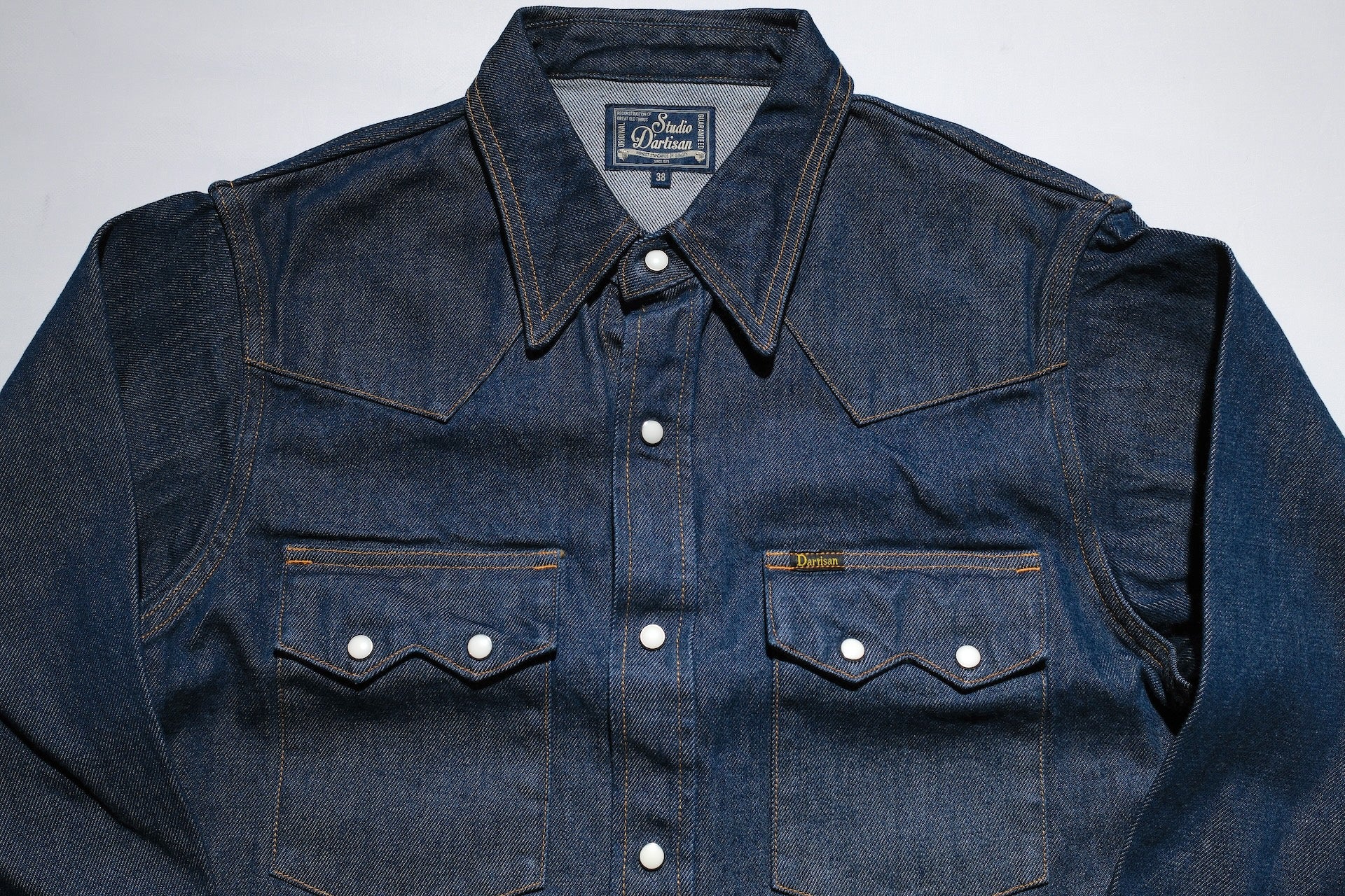 Studio D'Artisan 12.8oz "Sawtooth" Natural Indigo Denim Western Shirt