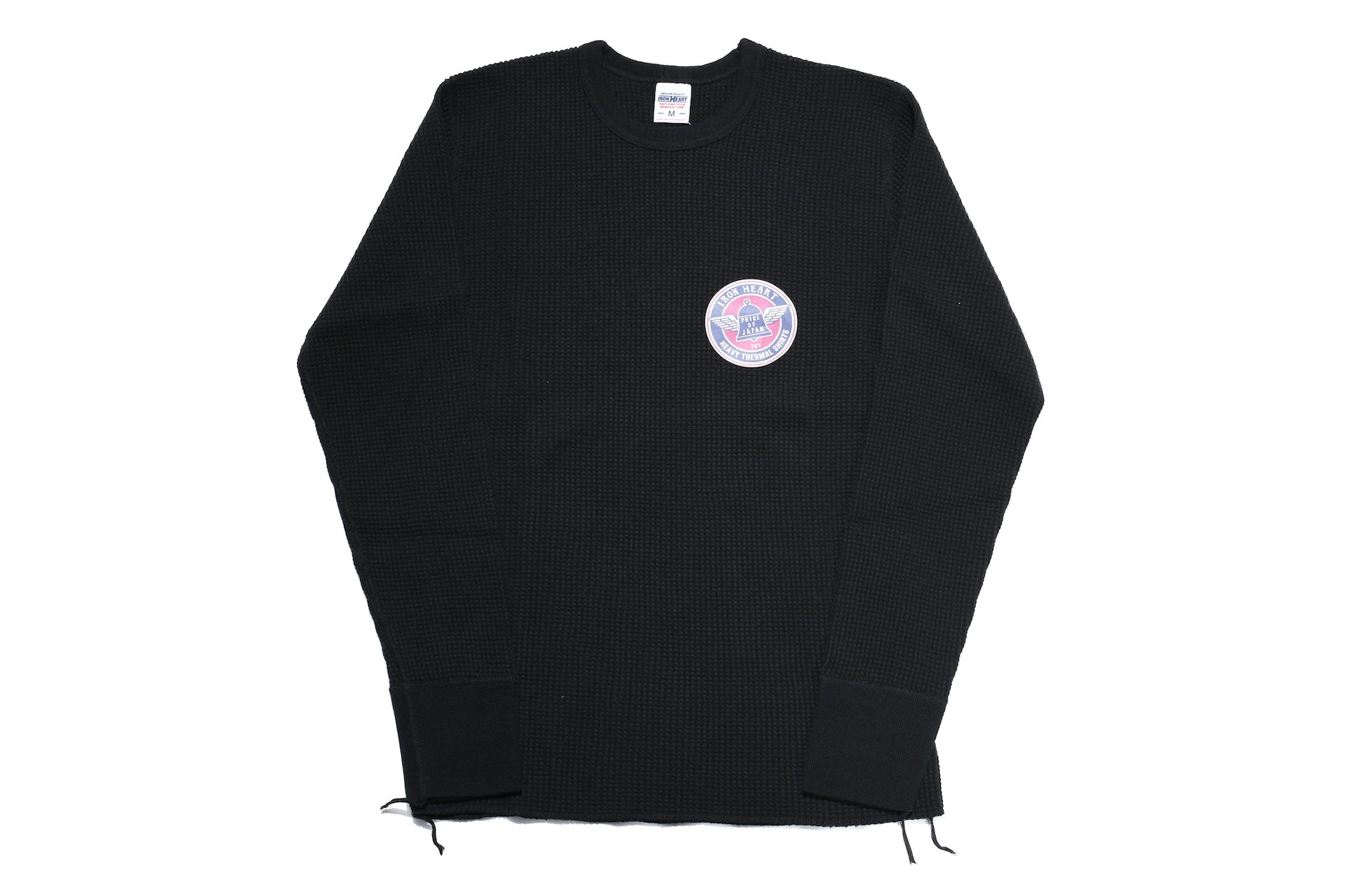 Iron Heart Heavyweight “Waffle Knit” L/S Plain Thermal (Black)