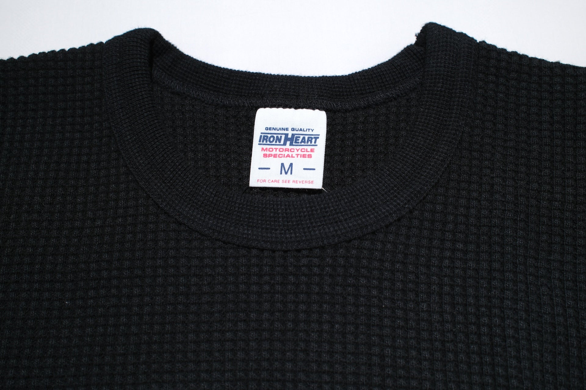 Iron Heart Heavyweight “Waffle Knit” L/S Plain Thermal (Black)