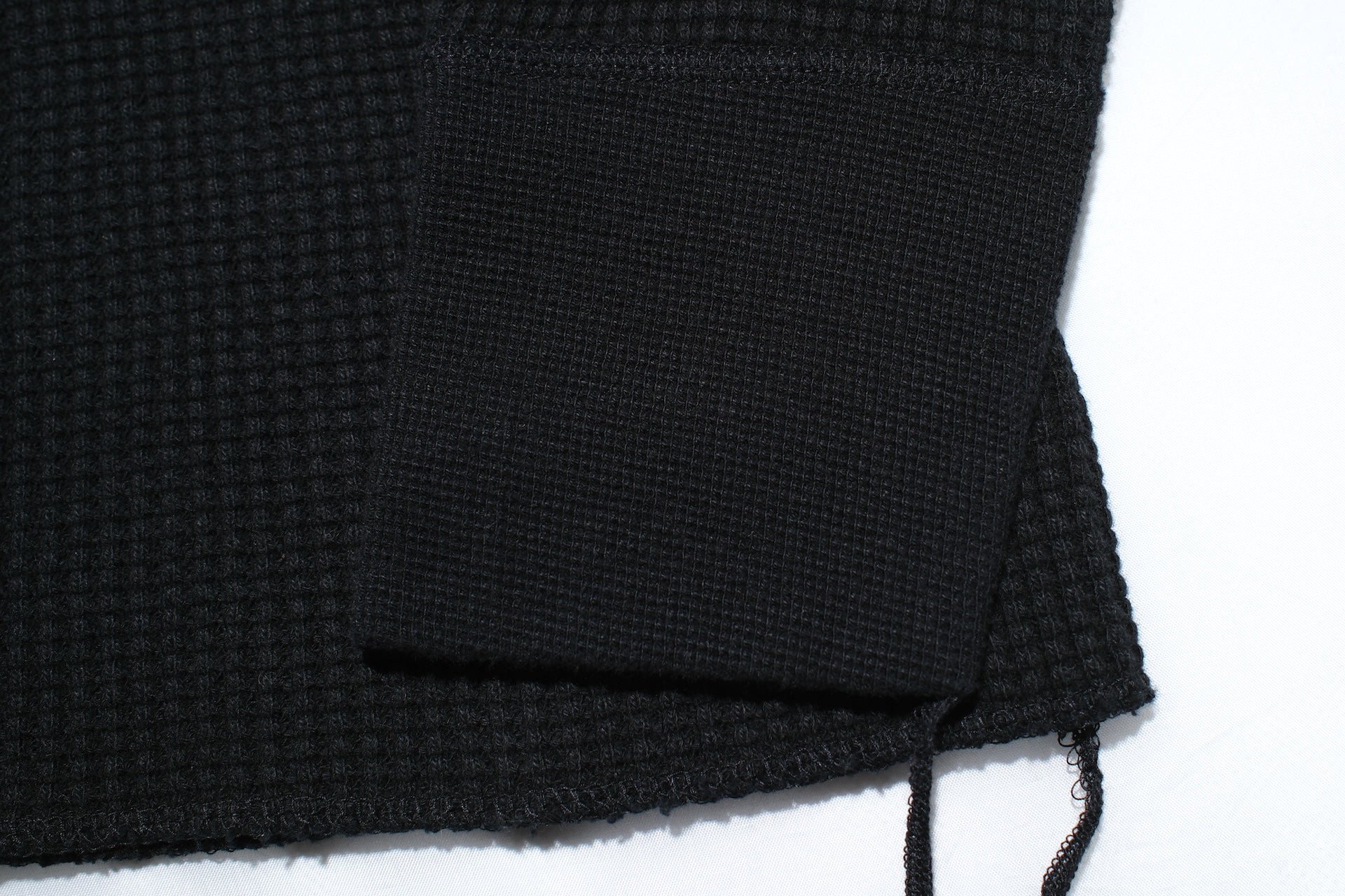 Iron Heart Heavyweight “Waffle Knit” L/S Plain Thermal (Black)