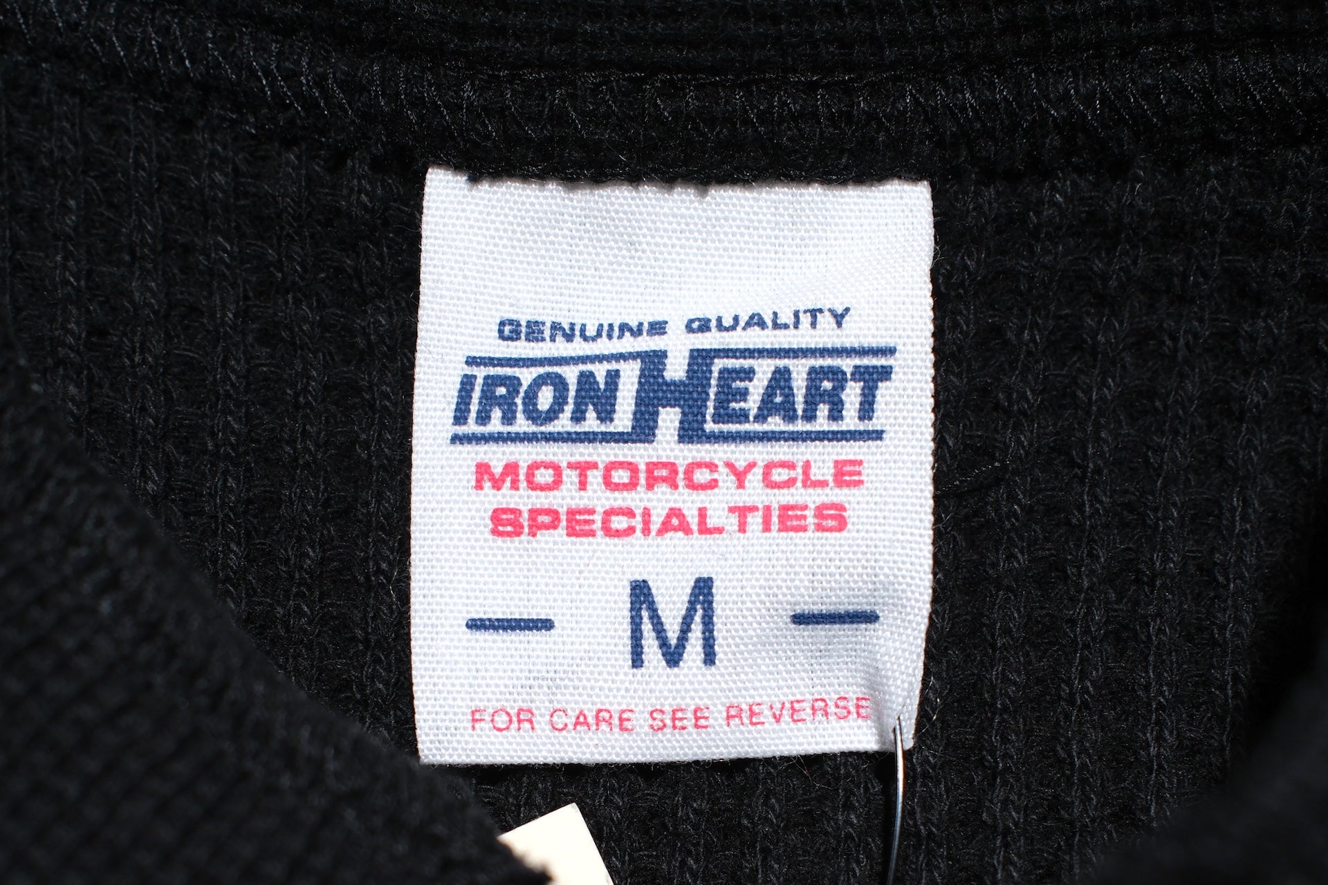 Iron Heart Heavyweight “Waffle Knit” L/S Henley Thermal (Black)