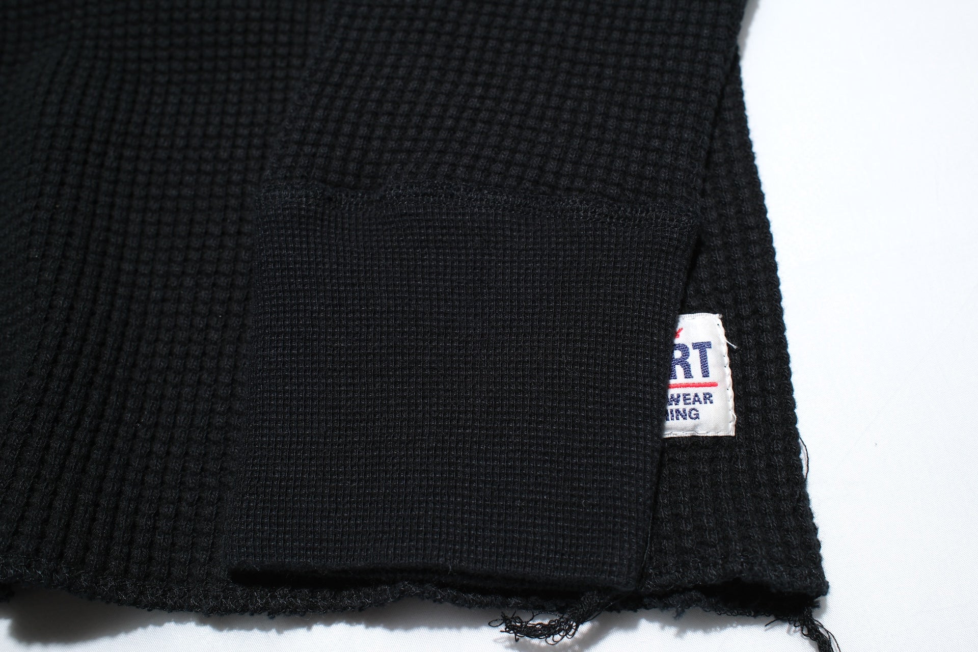 Iron Heart Heavyweight “Waffle Knit” L/S Henley Thermal (Black)