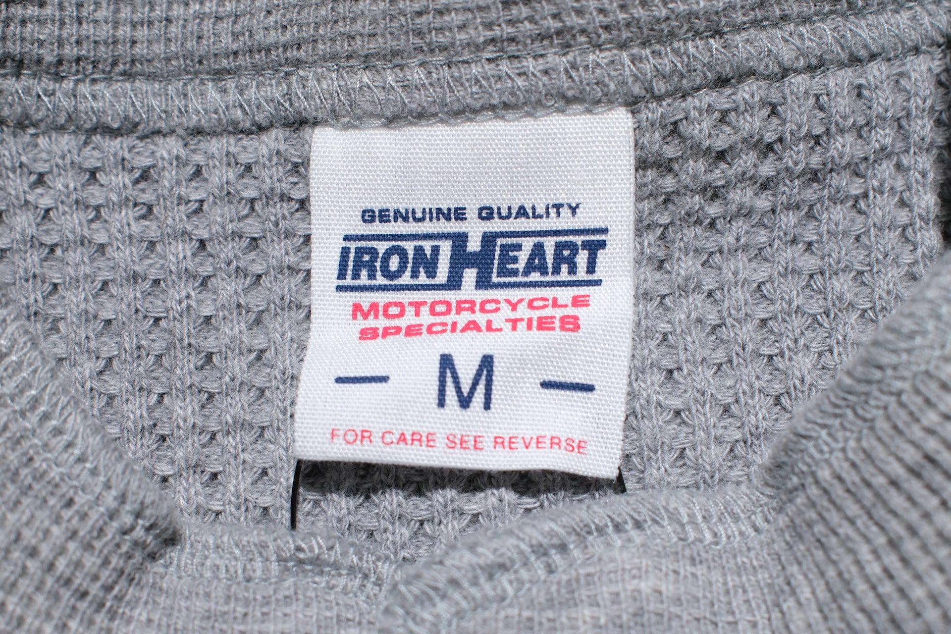 Iron Heart Heavyweight “Waffle Knit” L/S Henley Thermal (Grey)