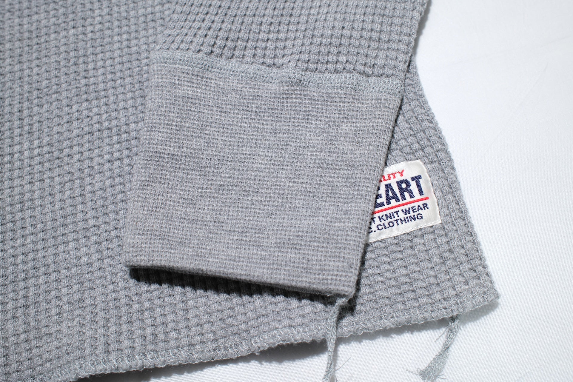 Iron Heart Heavyweight “Waffle Knit” L/S Henley Thermal (Grey)