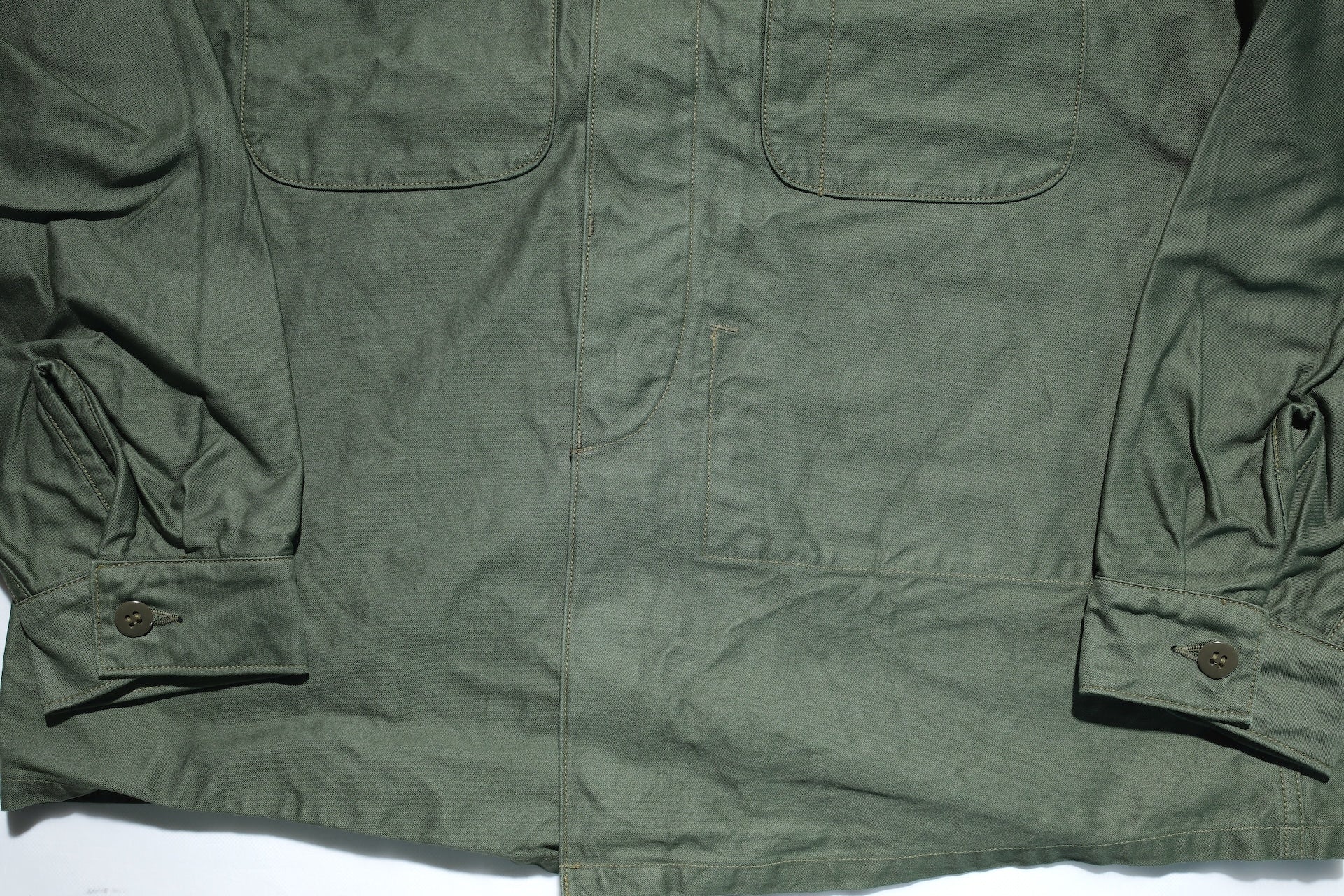 Freewheelers Military Back Satin "Combat Utility Jacket" (Olive Green)