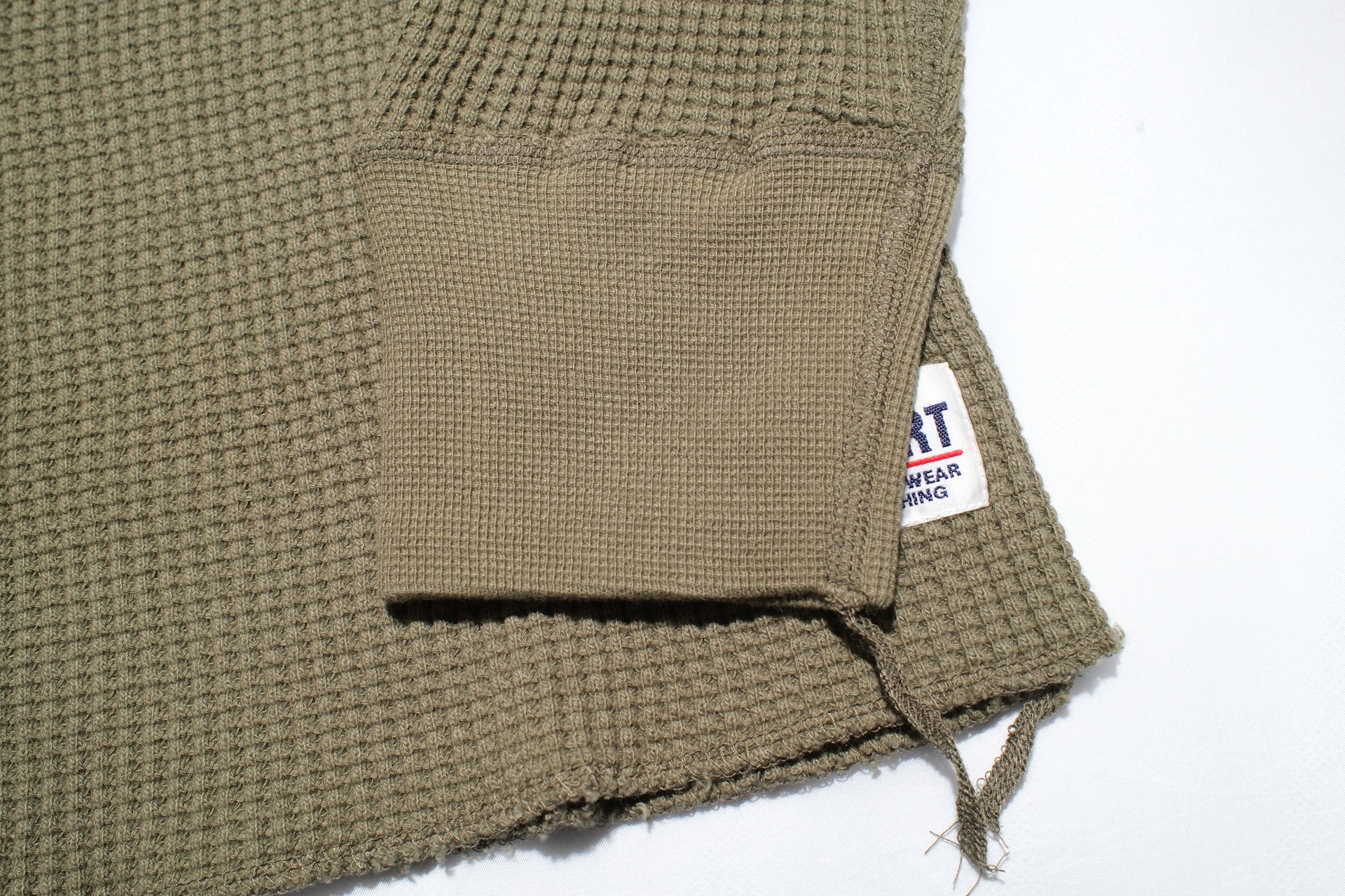 Iron Heart Heavyweight “Waffle Knit” L/S Henley Thermal (Olive)