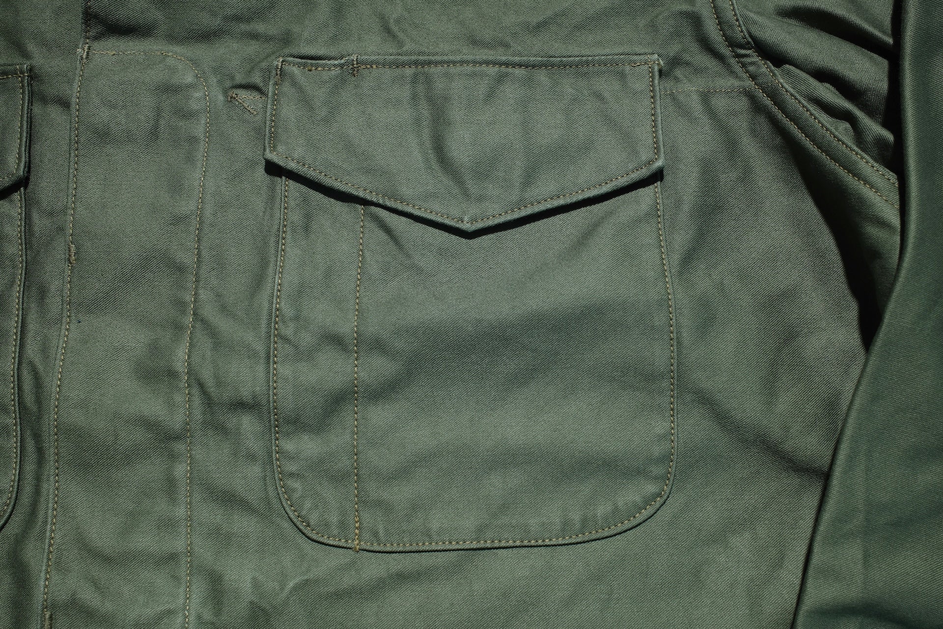 Freewheelers Military Back Satin "Combat Utility Jacket" (Olive Green)