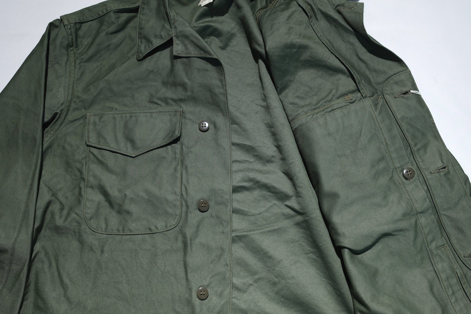 Freewheelers Military Back Satin "Combat Utility Jacket" (Olive Green)