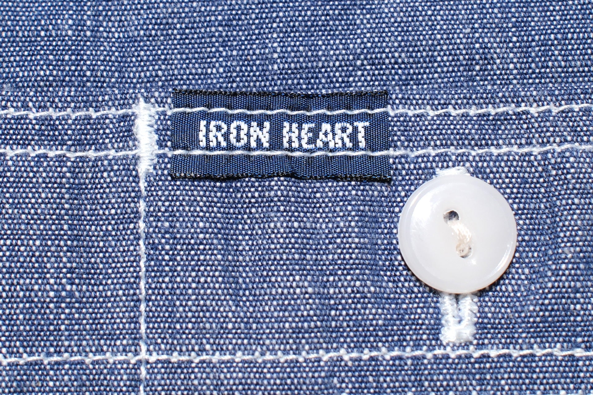 Iron Heart 10oz Indigo Dyed Selvedge Slubby Chambray Workshirt