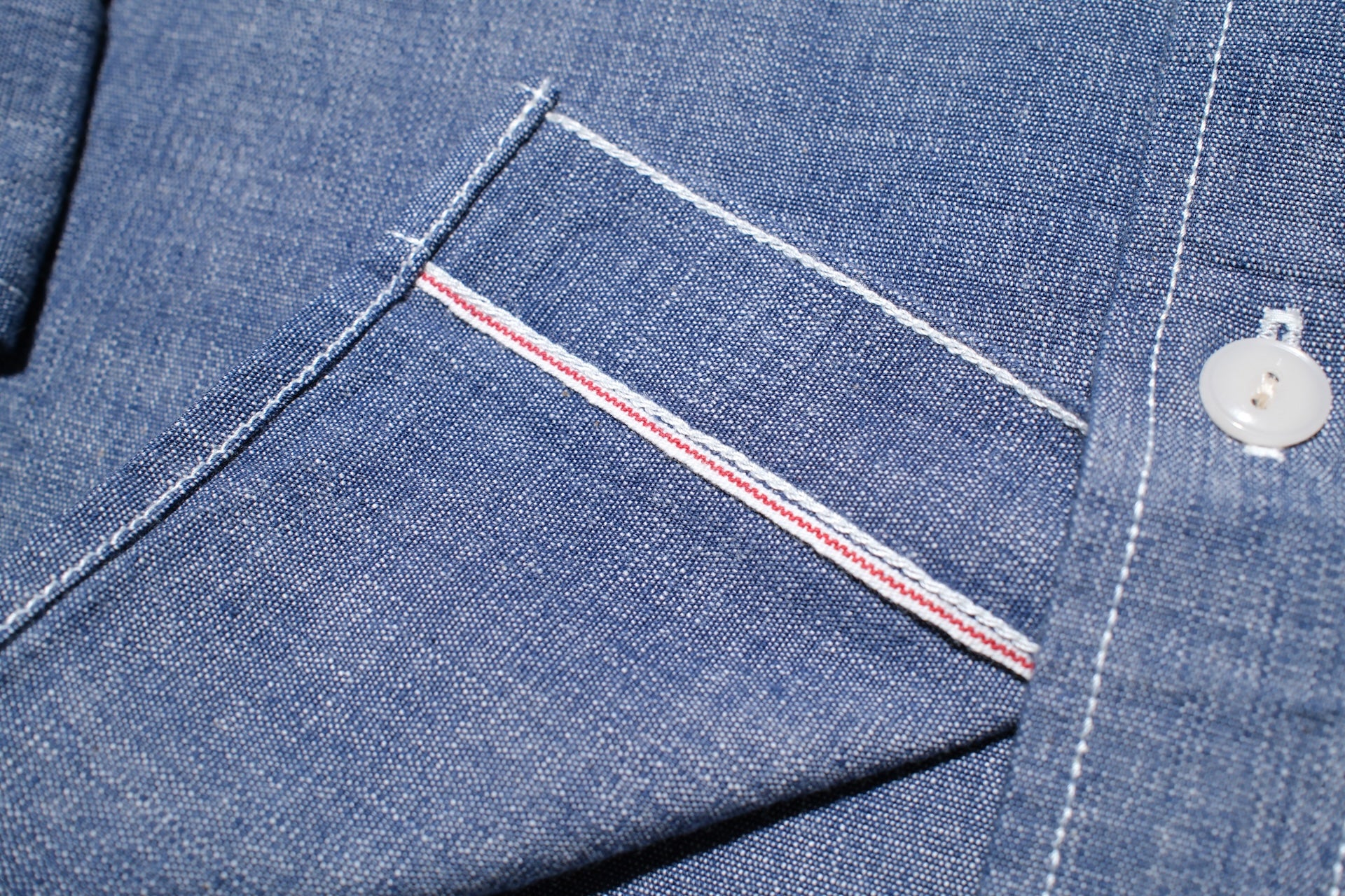 Iron Heart 10oz Indigo Dyed Selvedge Slubby Chambray Workshirt