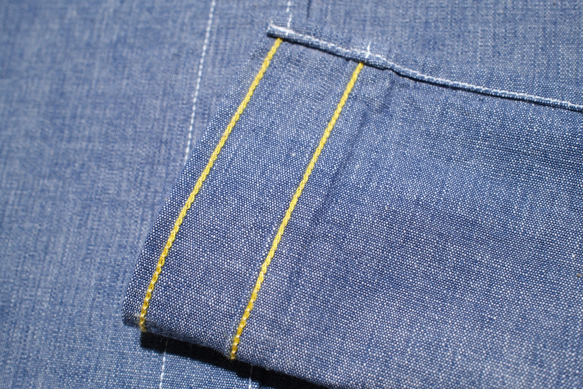 Iron Heart 10oz Indigo Dyed Selvedge Slubby Chambray Workshirt
