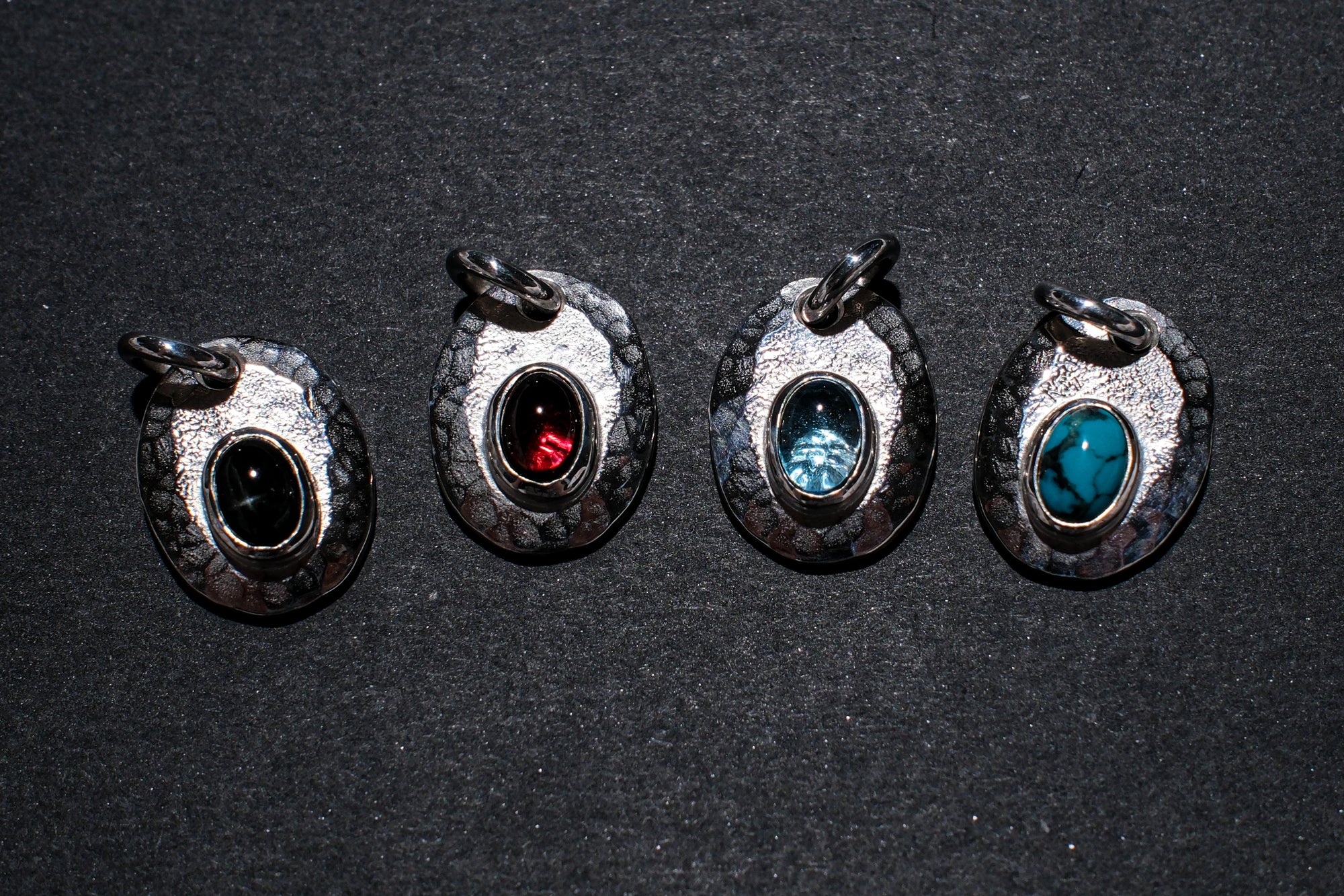 Legend Size Small "Plate" Pendant With Turquoise (P-1-TQ)