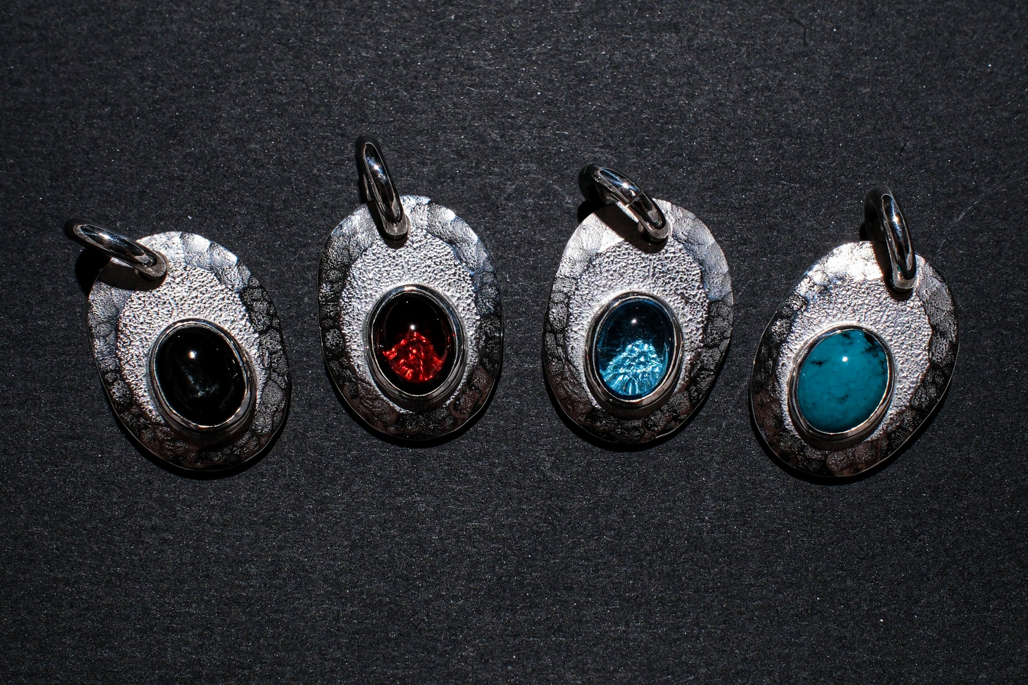 Legend Size Large "Plate" Pendant With Turquoise (P-3-TQ)