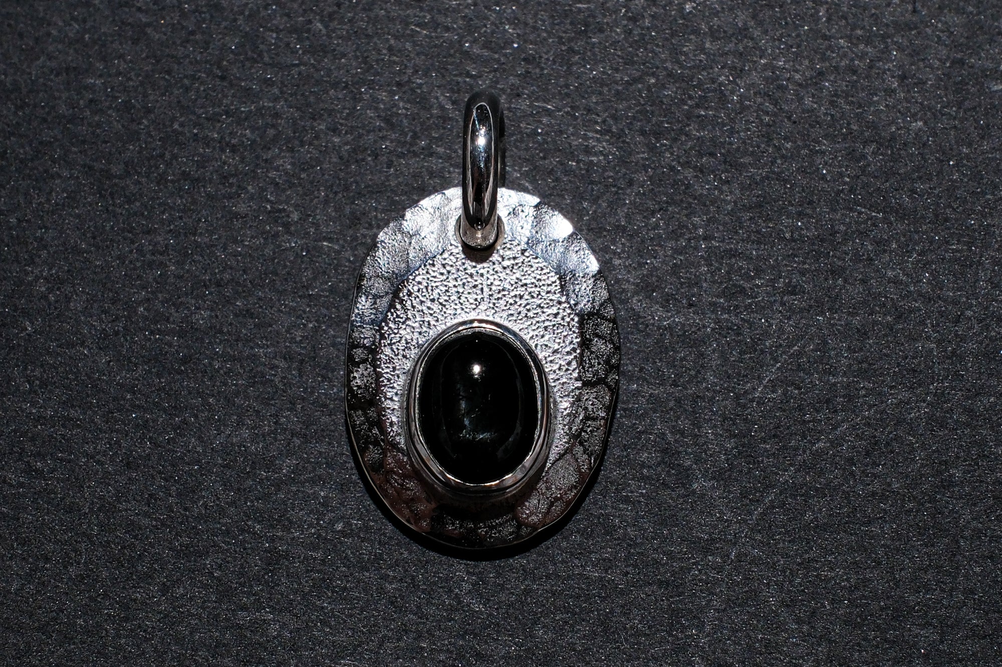 Legend Size Large "Plate" Pendant With Black Onyx (P-3-SD)