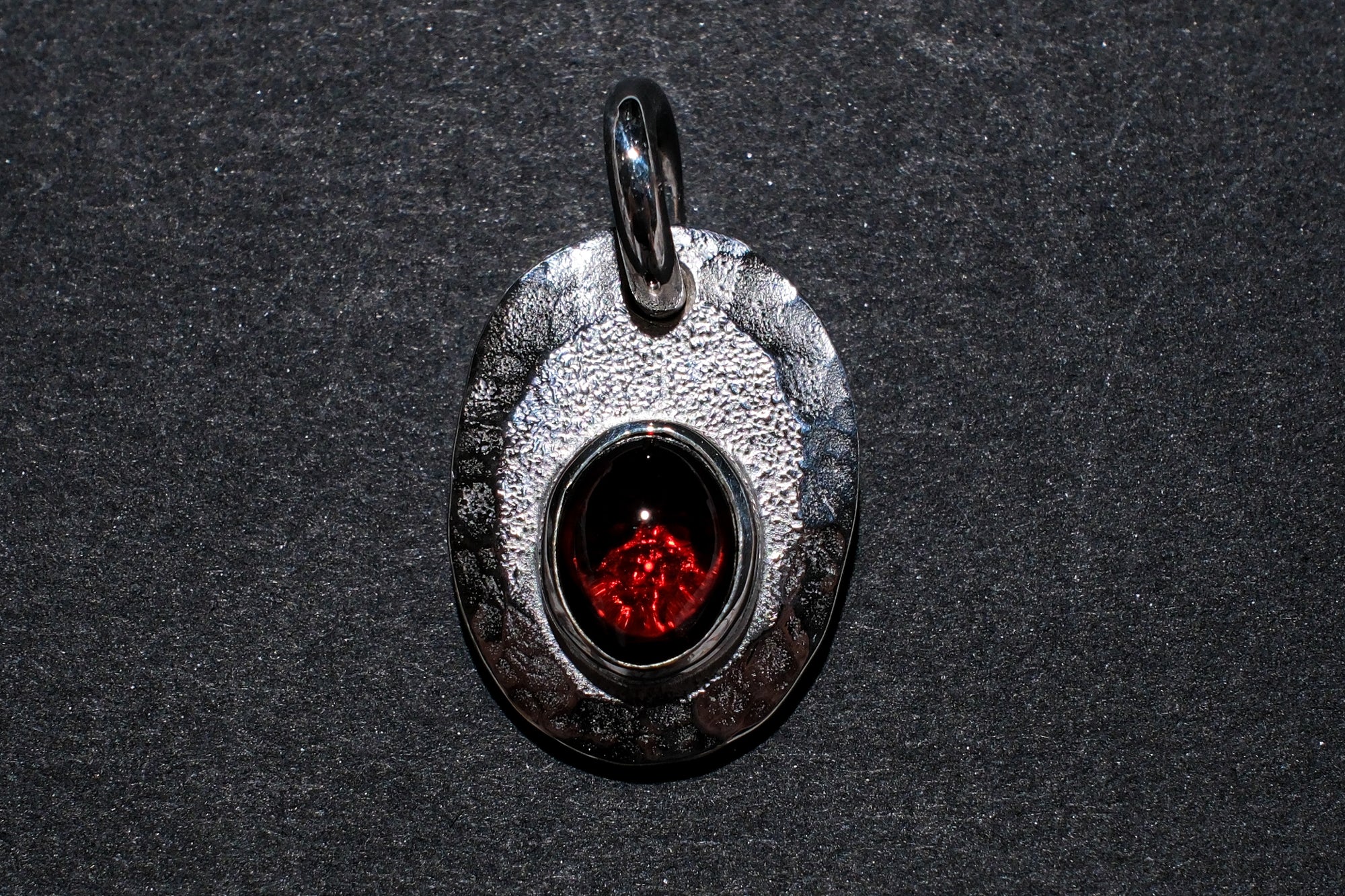 Legend Size Large "Plate" Pendant With Red Garnet (P-3-GN)