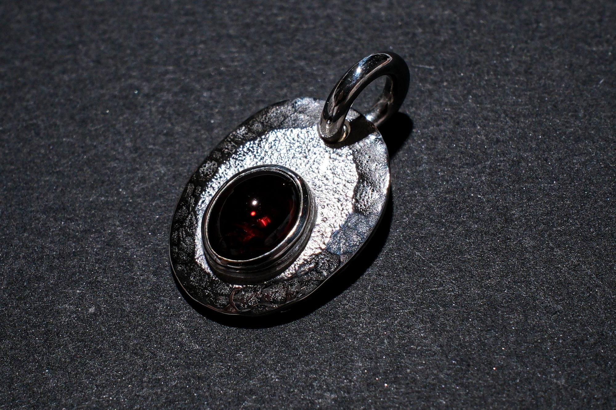 Legend Size Large "Plate" Pendant With Red Garnet (P-3-GN)