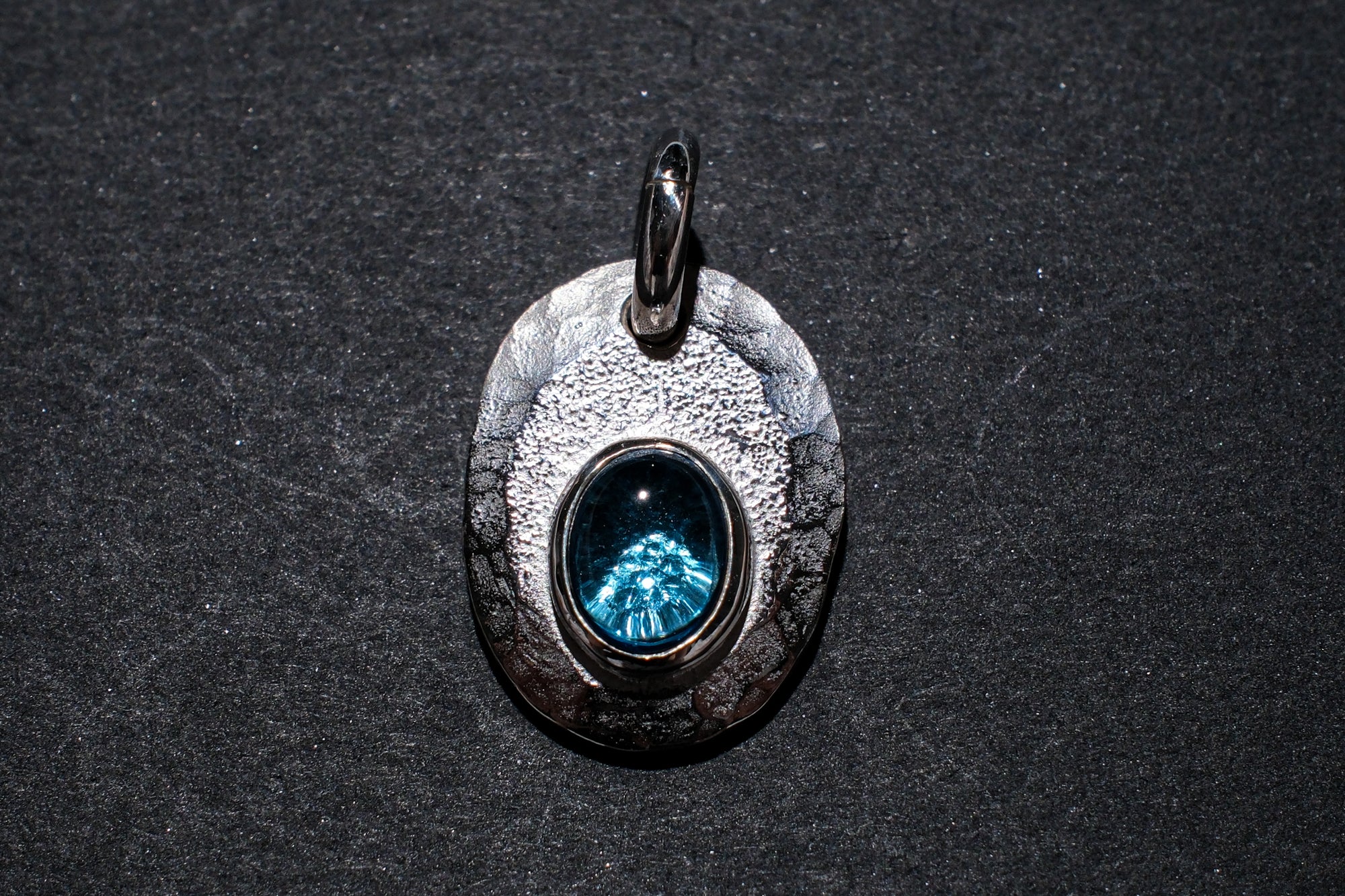 Legend Size Large "Plate" Pendant With Blue Topaz (P-3-BT)