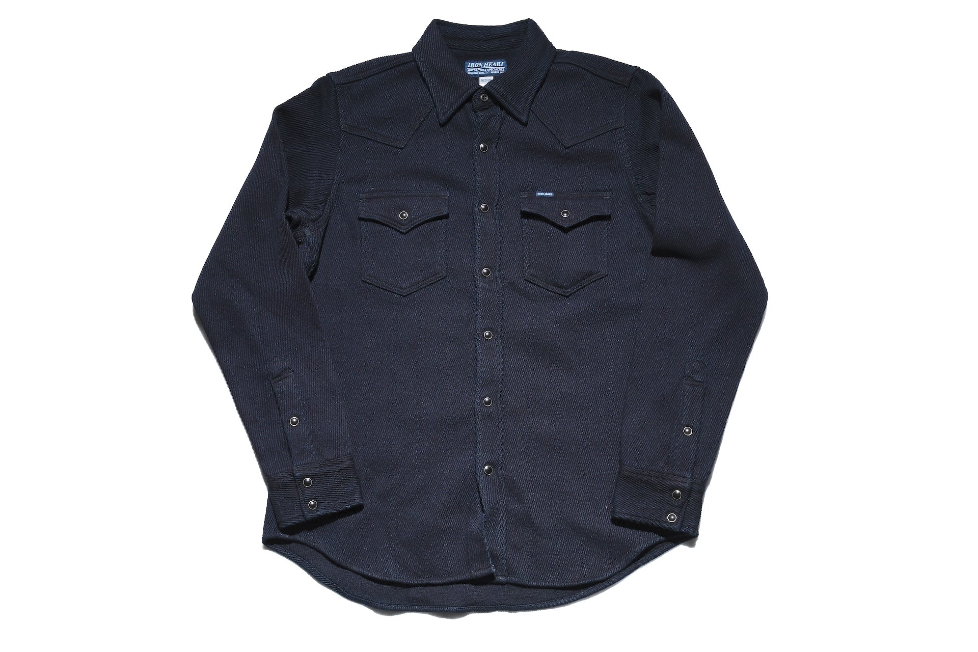 Iron Heart 14oz Heavyweight Indigo Dyed Kersey Western Shirt