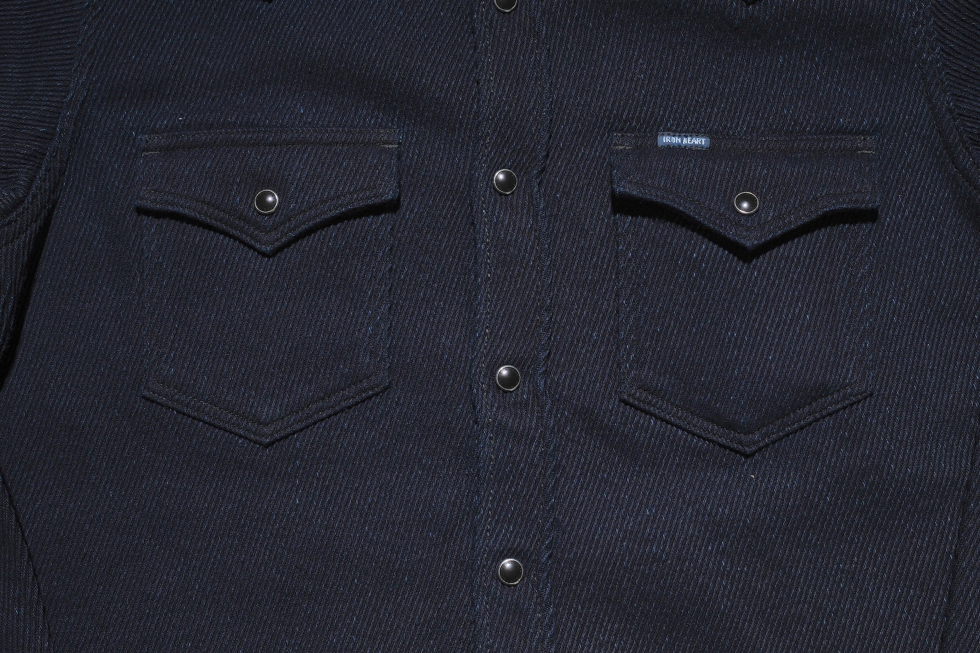 Iron Heart 14oz Heavyweight Indigo Dyed Kersey Western Shirt