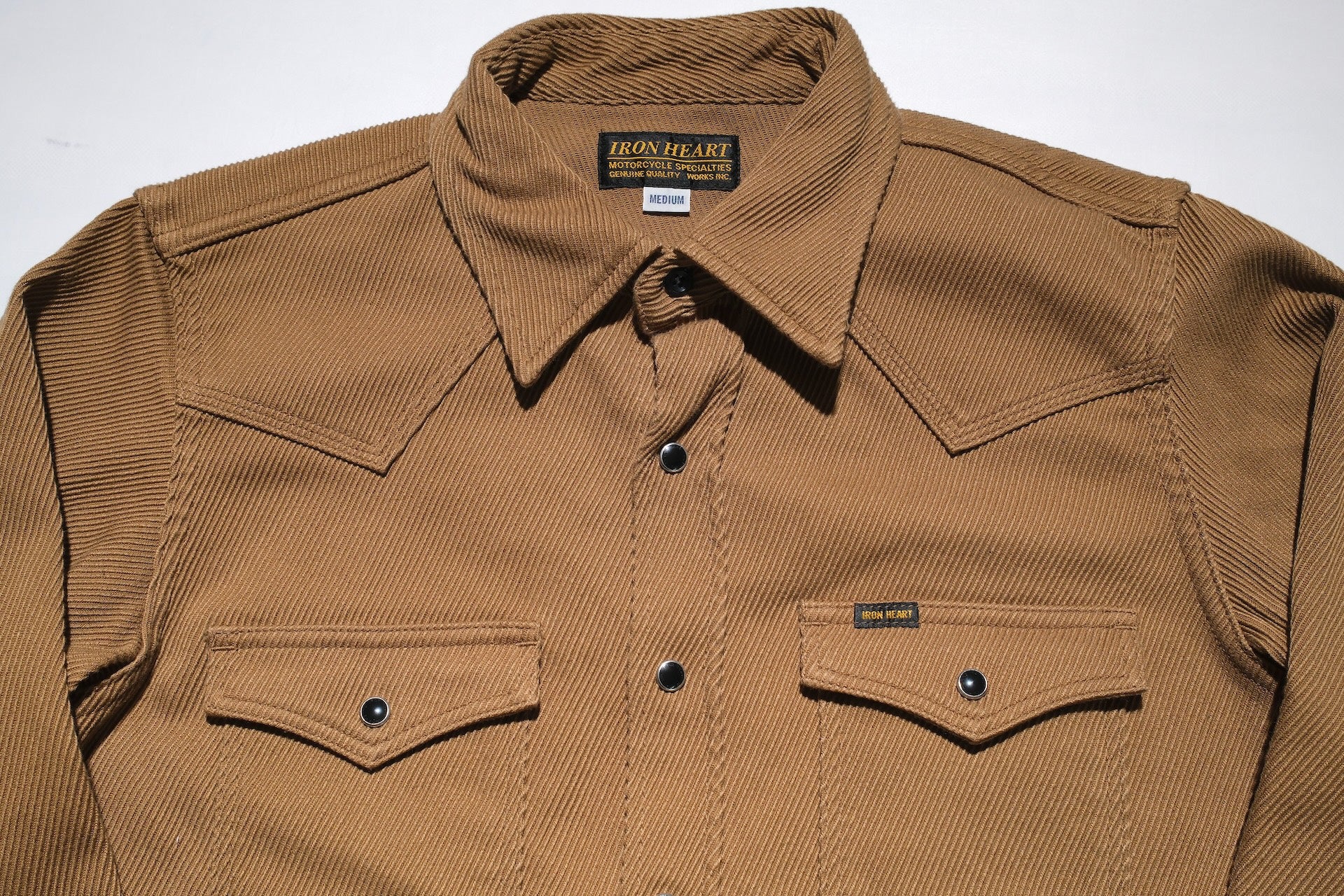 Iron Heart 14oz Heavyweight Kersey Western Shirt (Camel)