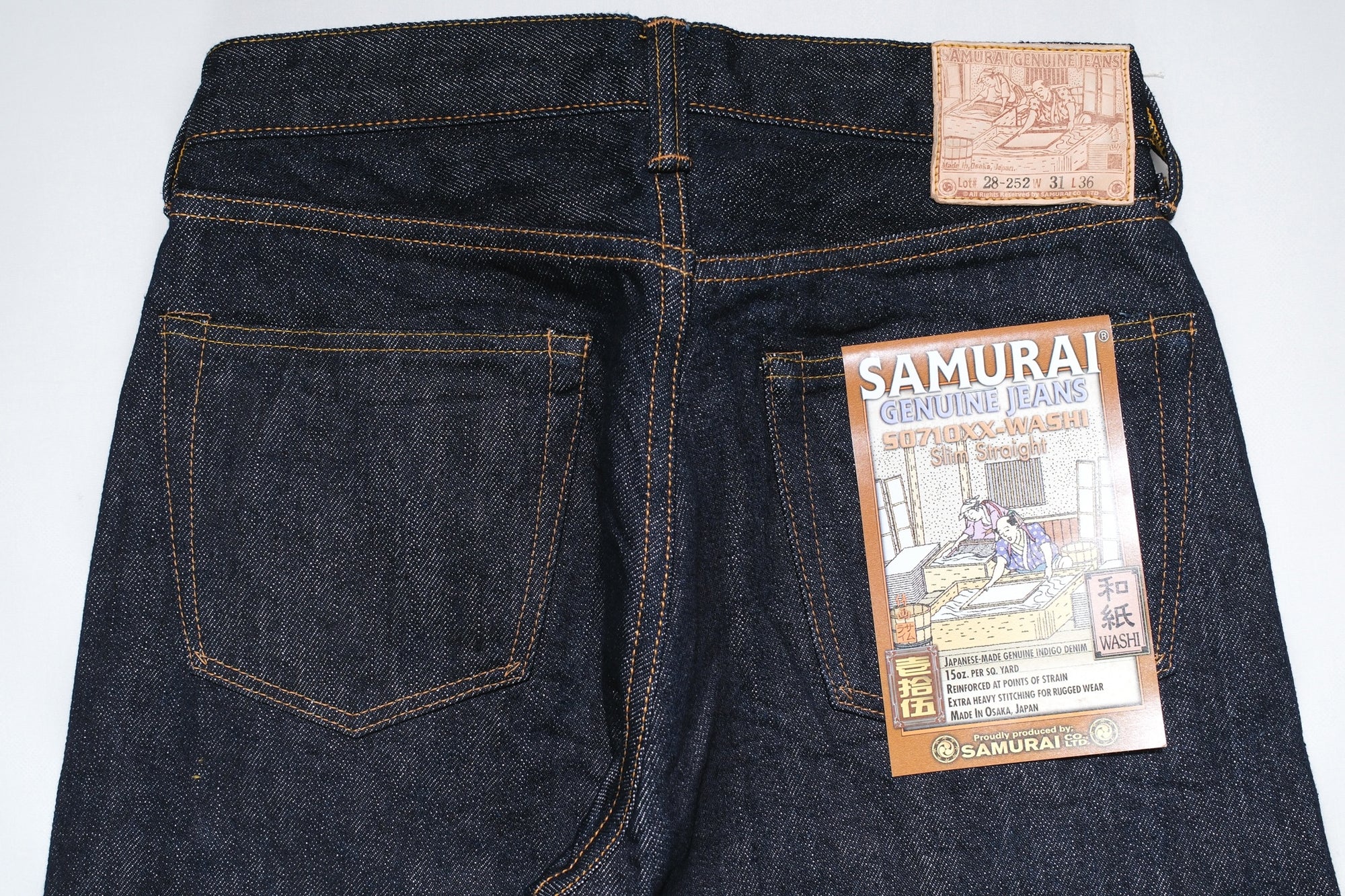Samurai 15oz S0710XX-Washi Indigo Dyed “Washi” Denim (Slim Straight fit)