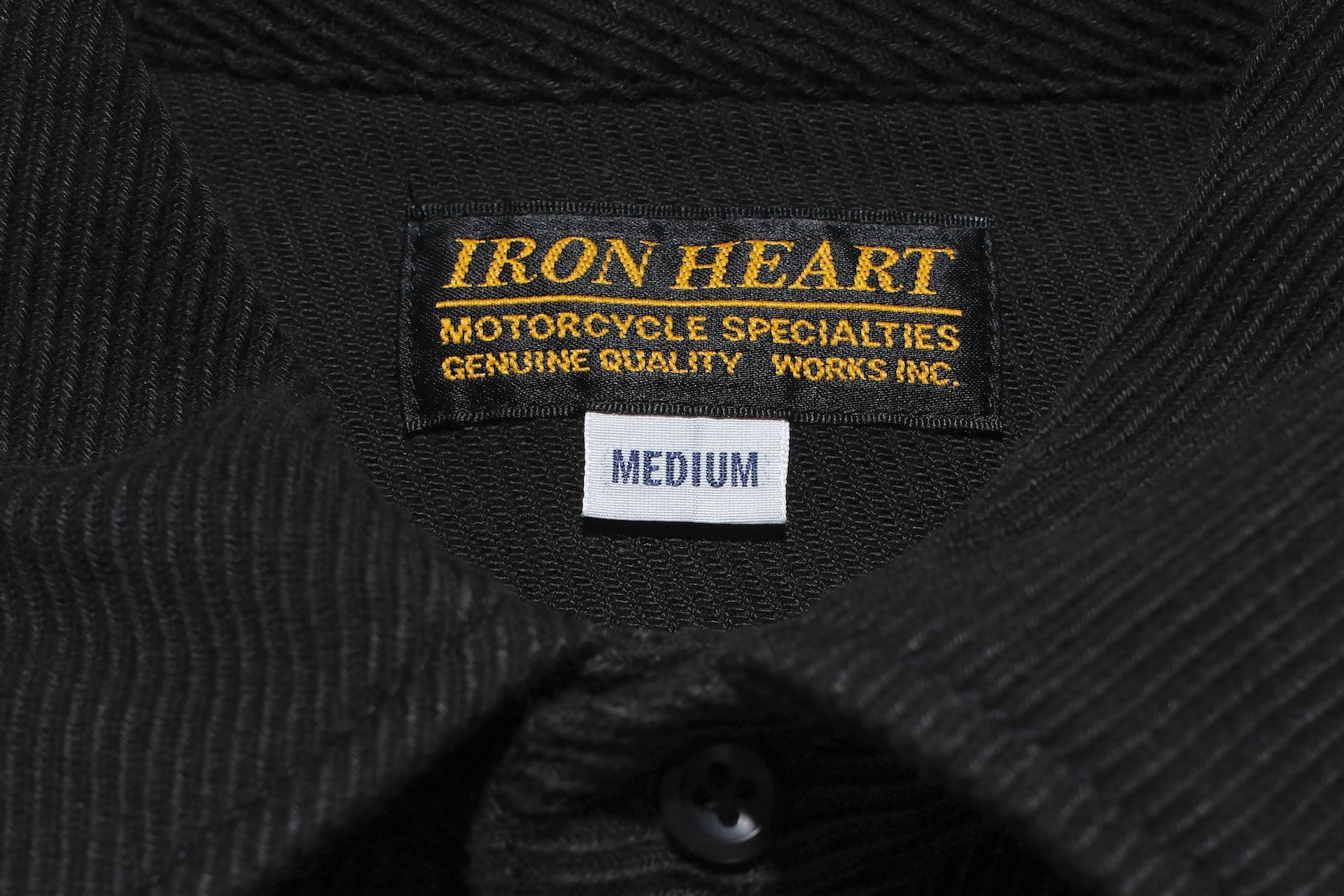 Iron Heart 14oz Heavyweight Kersey Western Shirt (Black)