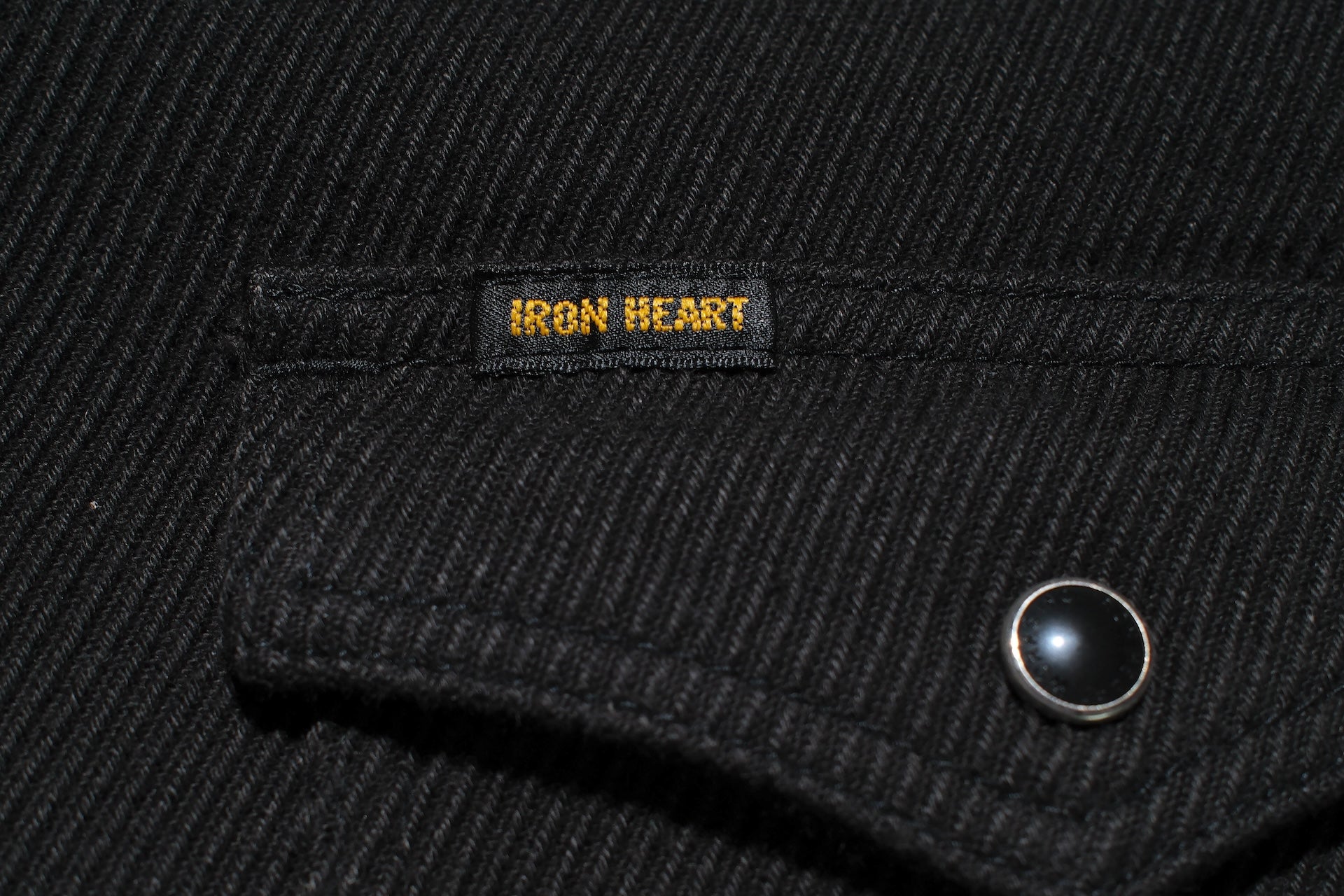 Iron Heart 14oz Heavyweight Kersey Western Shirt (Black)