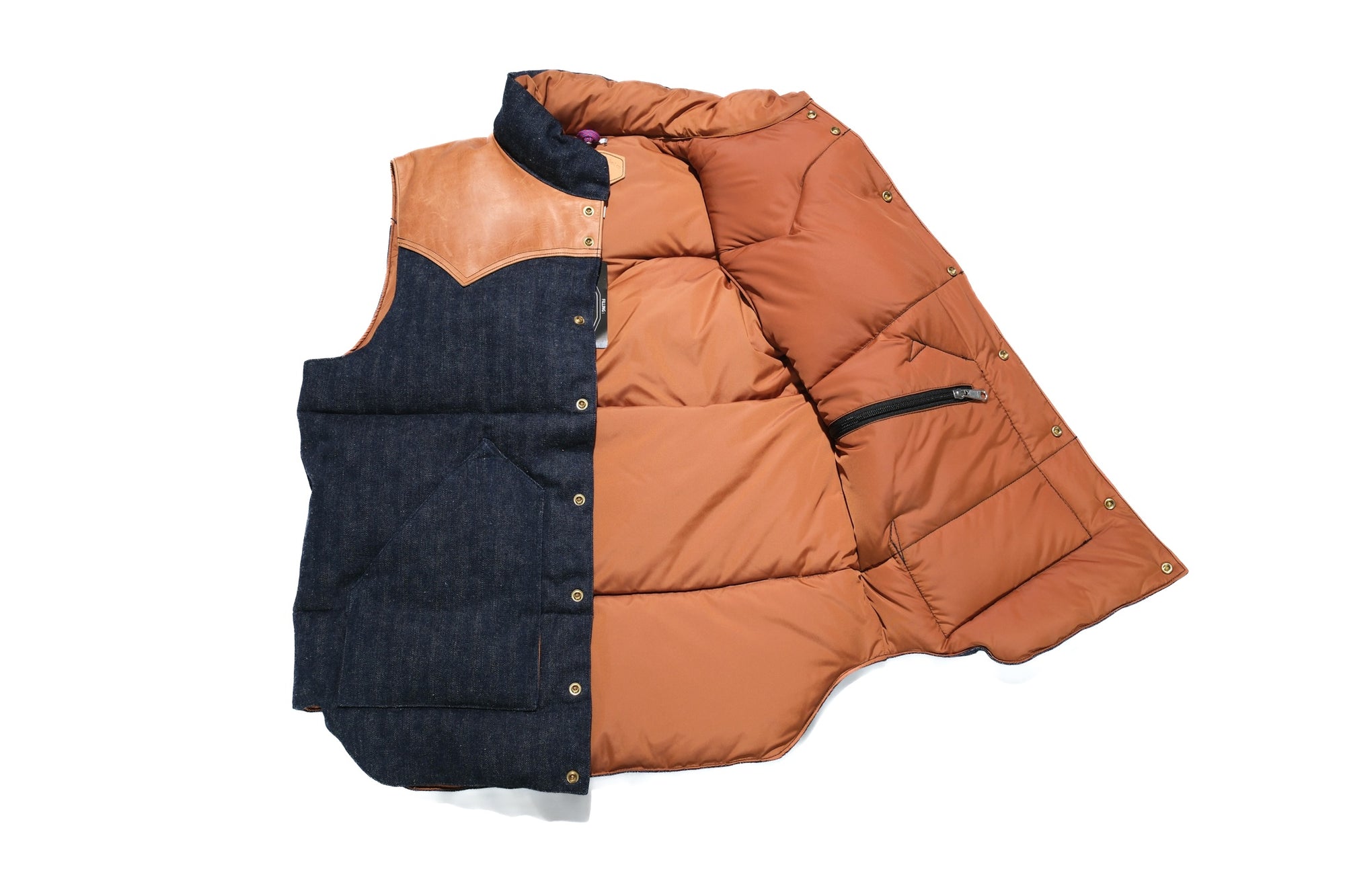 Warehouse Co. X Rocky Mountain Indigo Dyed HBT Denim Down Vest