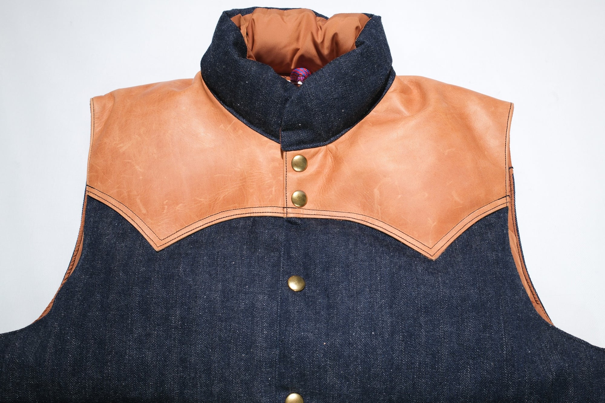 Warehouse Co. X Rocky Mountain Indigo Dyed HBT Denim Down Vest
