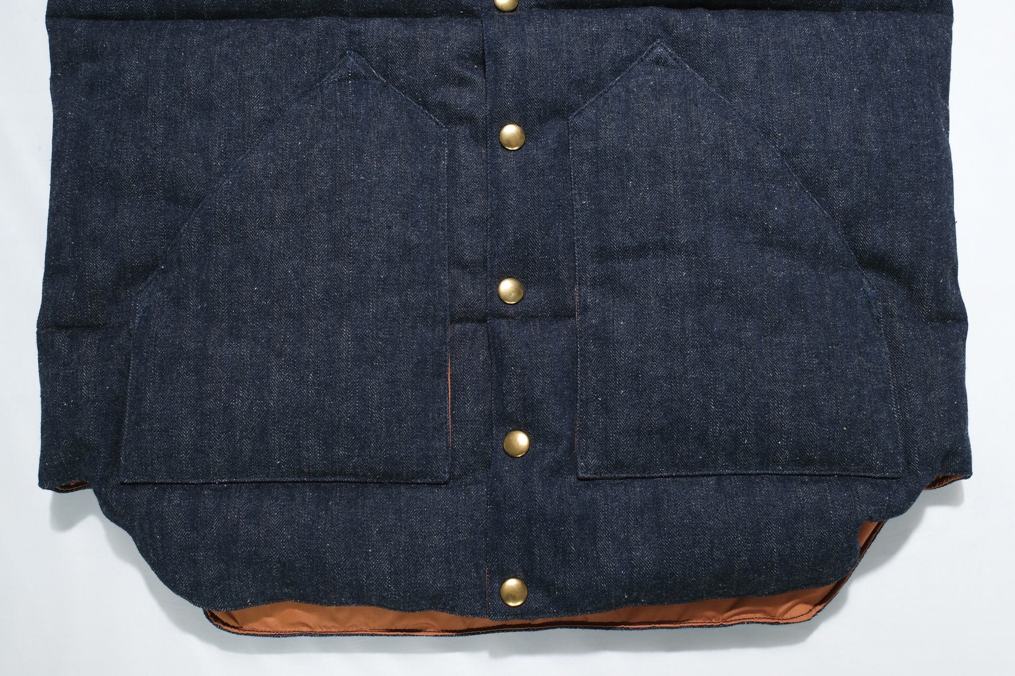 Warehouse Co. X Rocky Mountain Indigo Dyed HBT Denim Down Vest