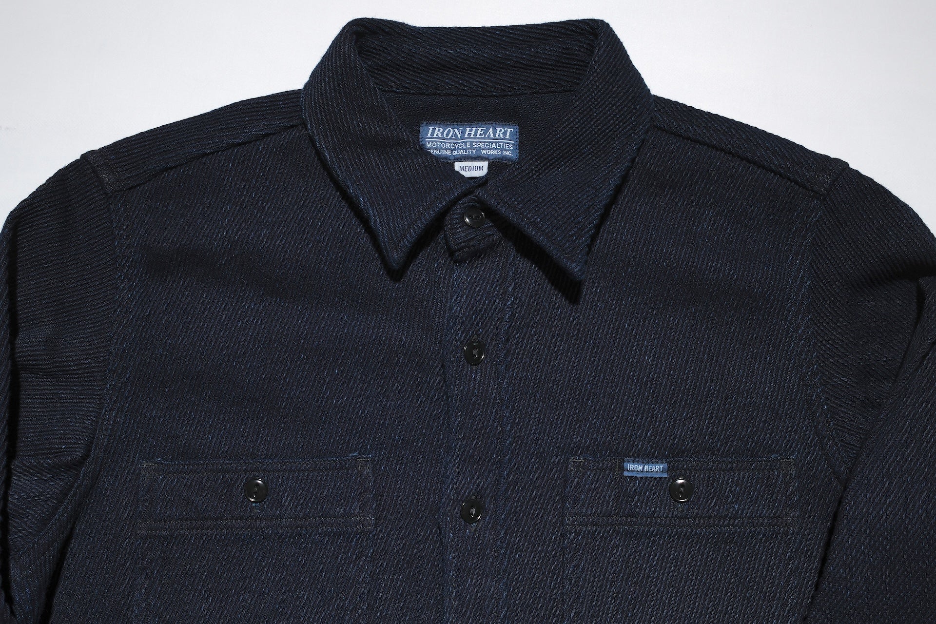 Iron Heart 14oz Heavyweight Indigo Dyed Kersey Work Shirt