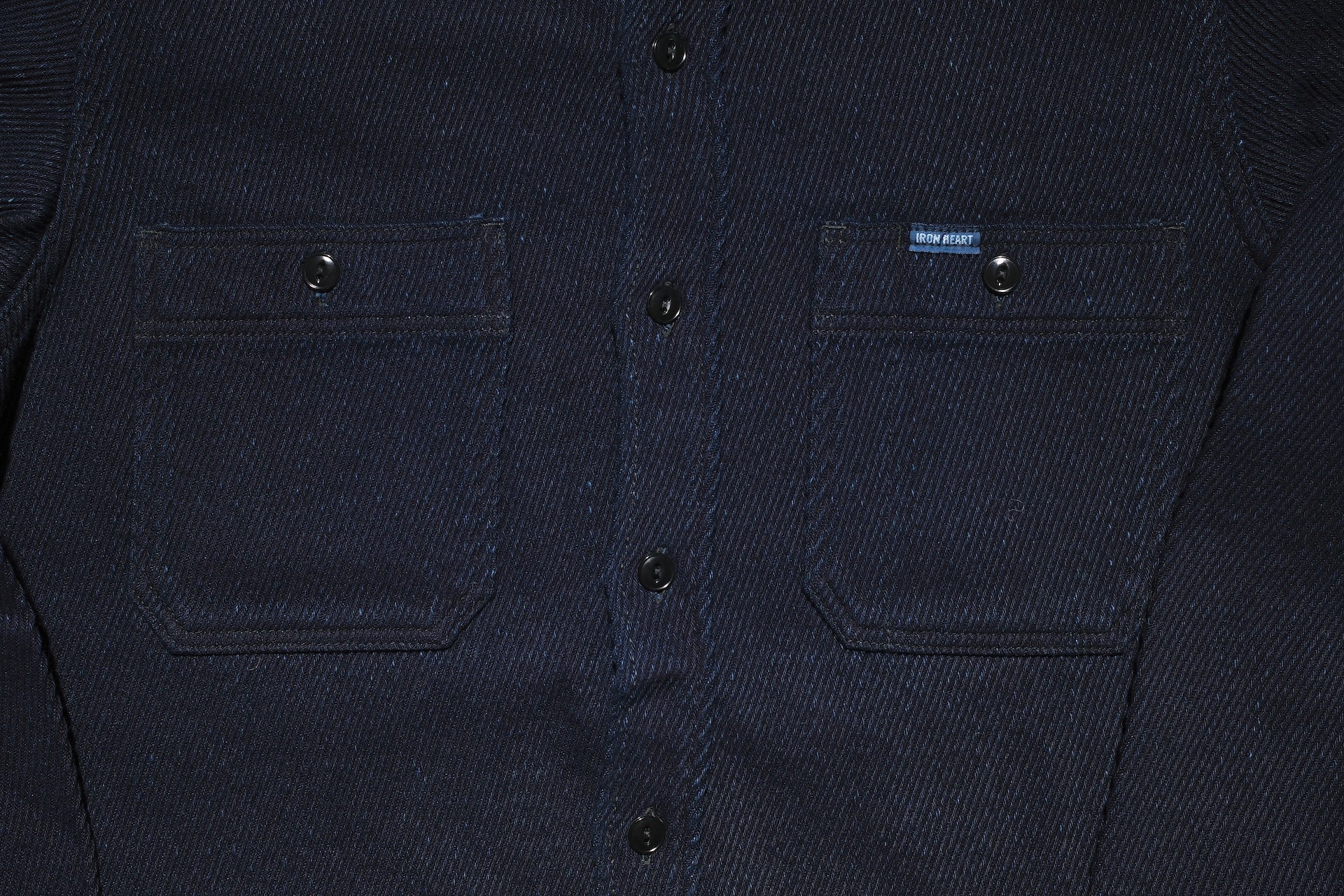 Iron Heart 14oz Heavyweight Indigo Dyed Kersey Work Shirt