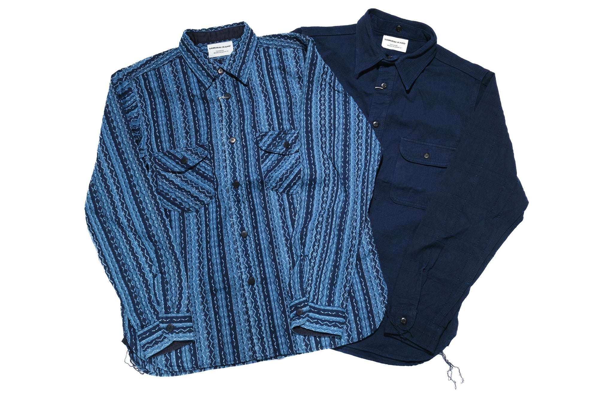 Samurai Heavyweight Natural Indigo Dyed “Two-Ways” Workshirt (Overseas Edition)