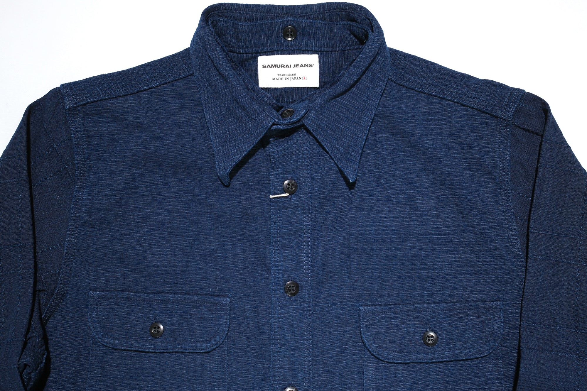 Samurai Heavyweight Natural Indigo Dyed “Two-Ways” Workshirt (Overseas Edition)
