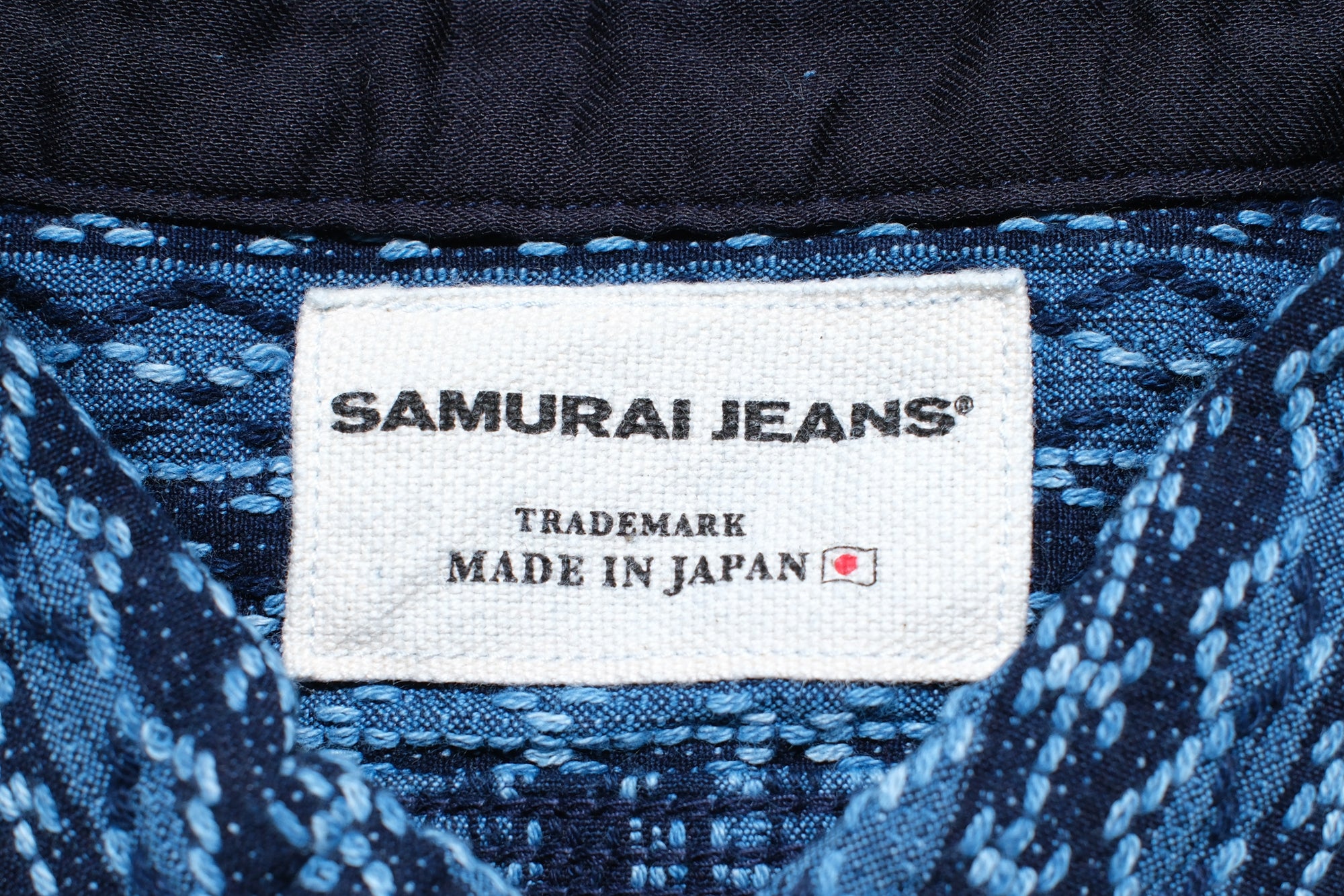 Samurai Heavyweight Natural Indigo Dyed “Rainy Sashiko” Workshirt (Overseas Edition)