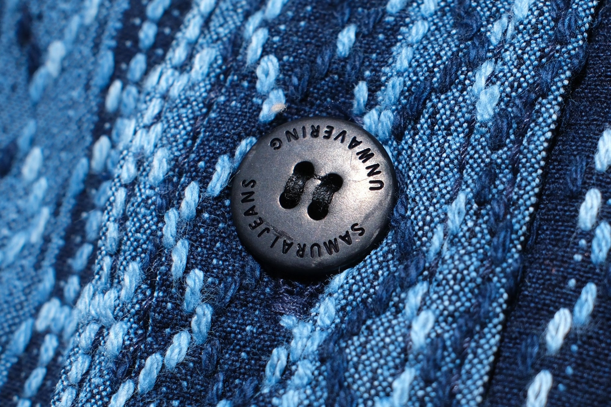 Samurai Heavyweight Natural Indigo Dyed “Rainy Sashiko” Workshirt (Overseas Edition)