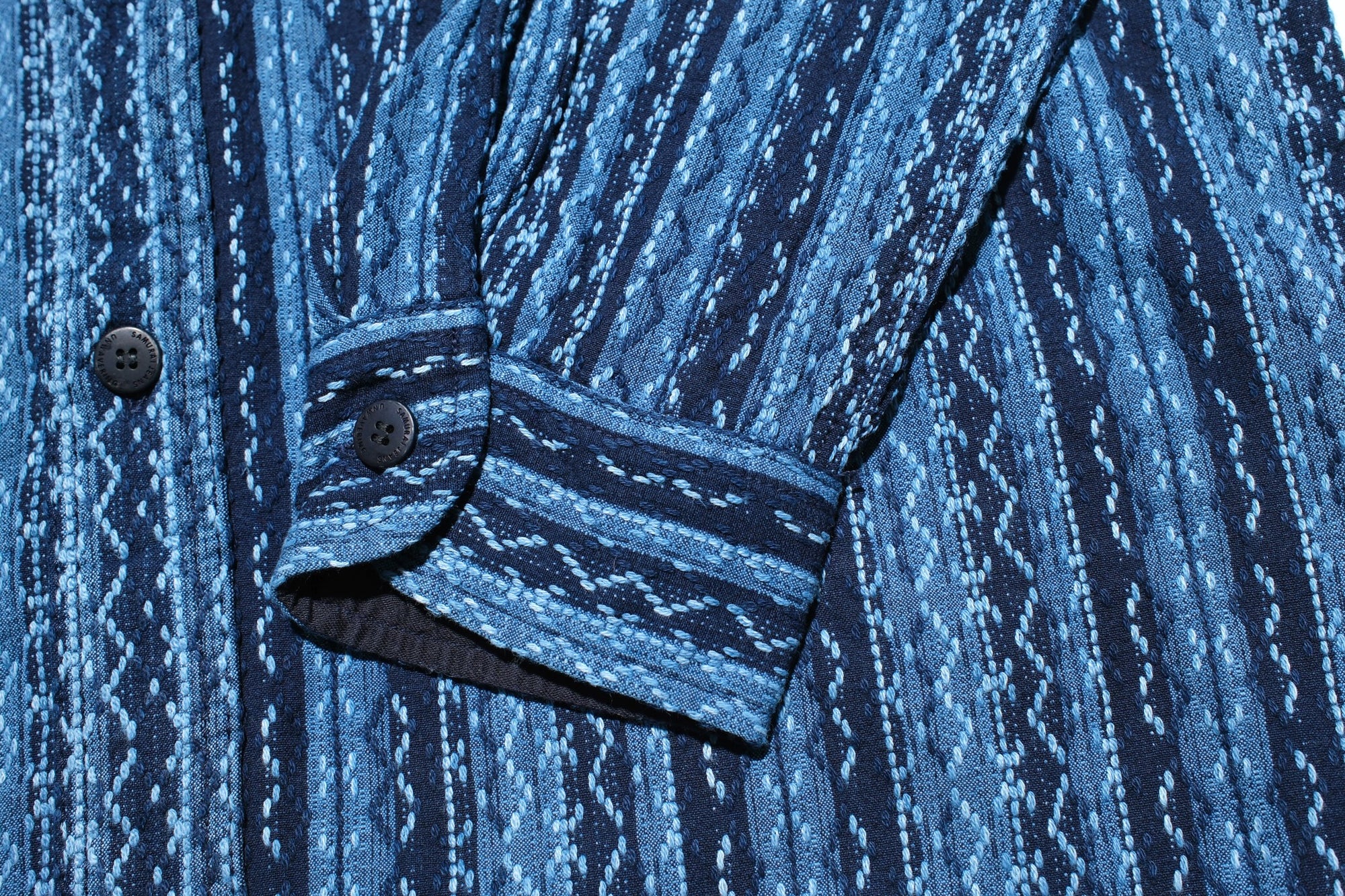 Samurai Heavyweight Natural Indigo Dyed “Rainy Sashiko” Workshirt (Overseas Edition)