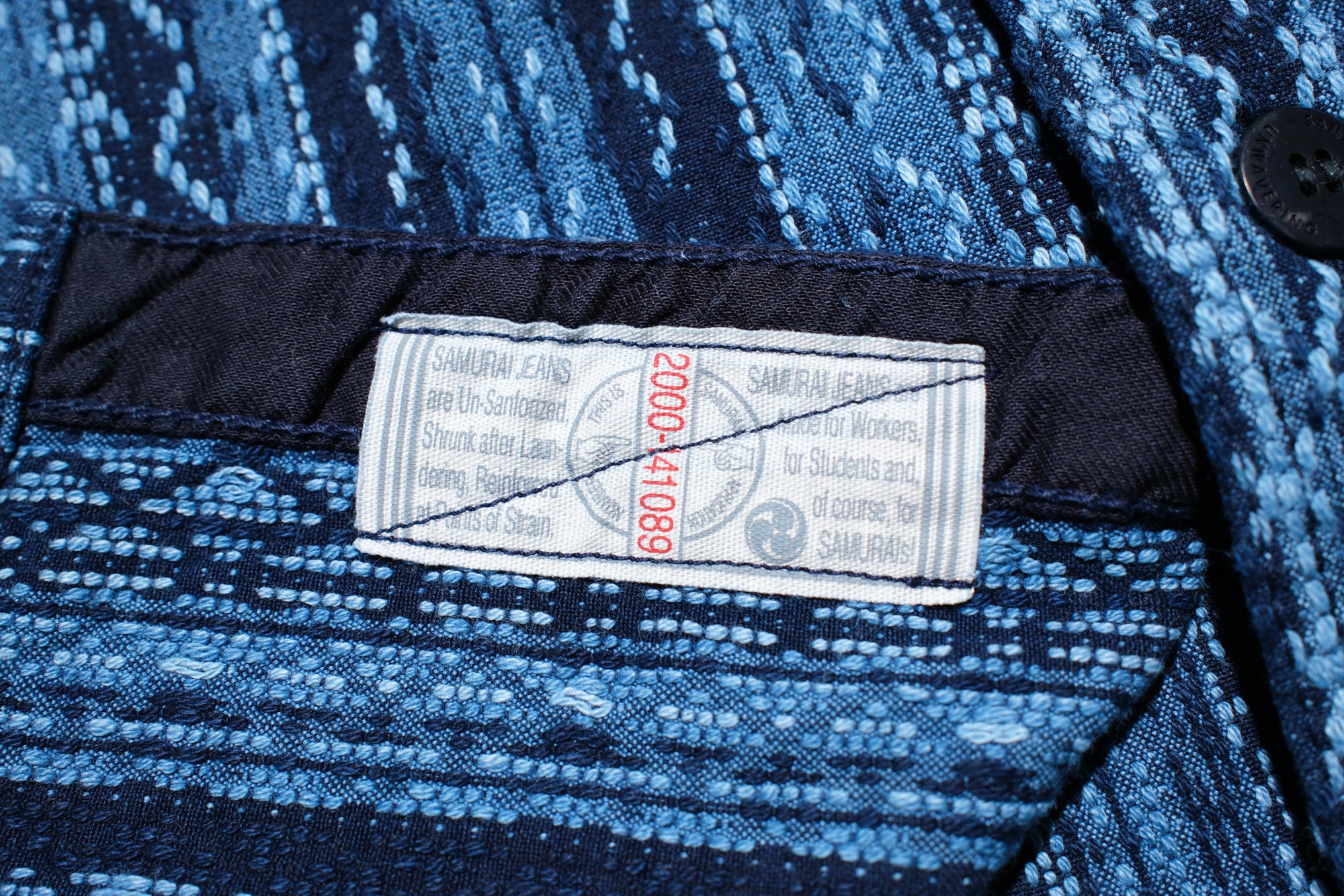 Samurai Heavyweight Natural Indigo Dyed “Rainy Sashiko” Workshirt (Overseas Edition)