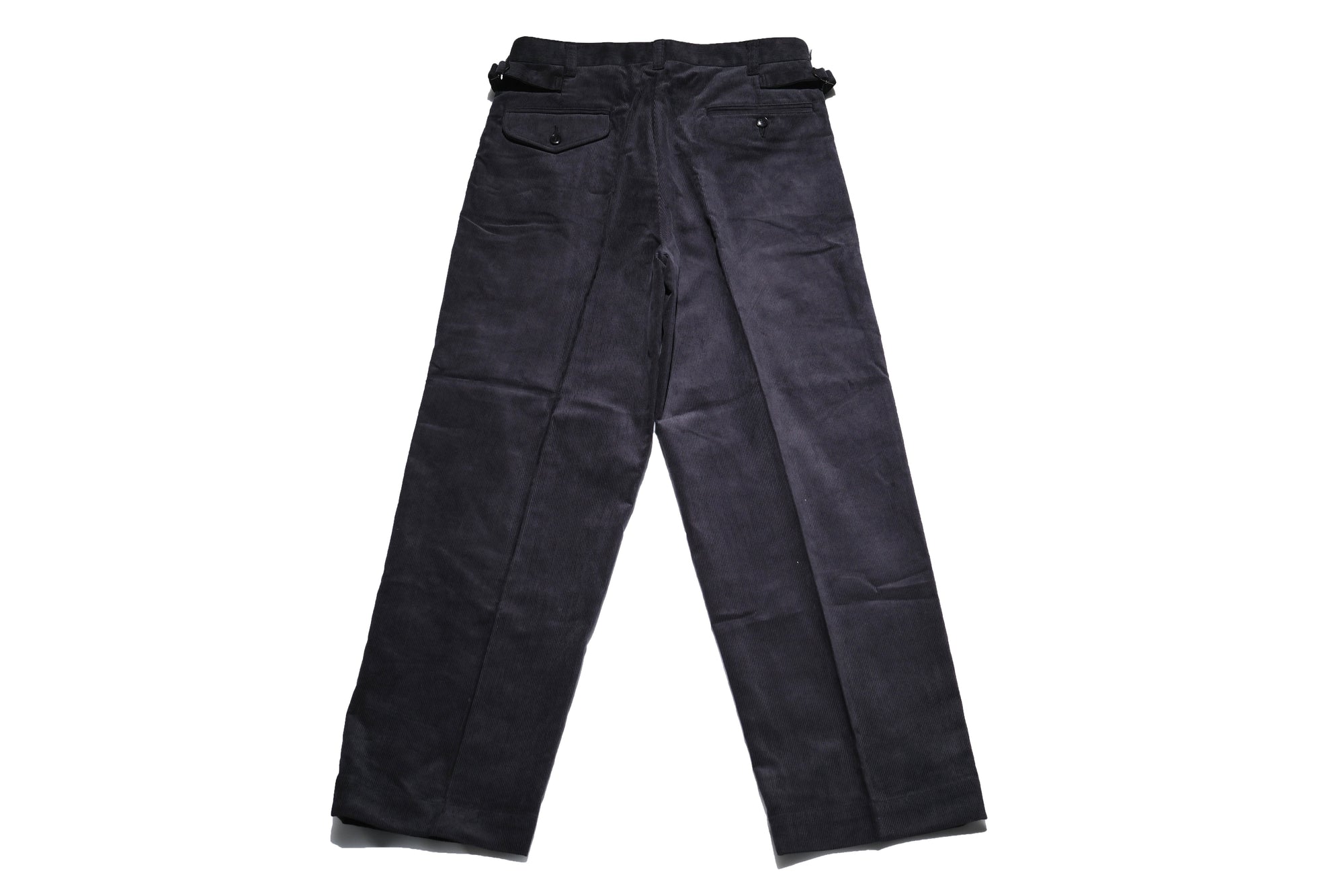 MOMOTARO JEANS 13-Wales Corduroy Tailored Trousers (Black)